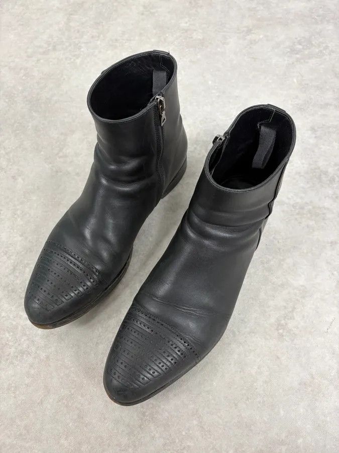 Prada 2000s Prada Black Perforated Leather Ankle Boots Size US 8 / EU 41 - 3 Thumbnail