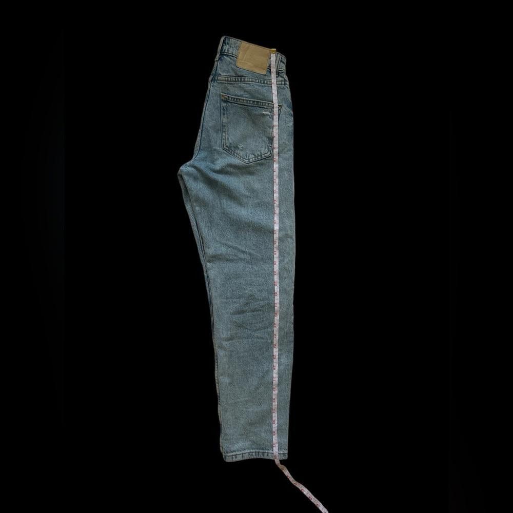 Zara Zara High waist Rise Blue Tattered mom jeans Size 25" / US 0 / IT 36 - 4 Thumbnail