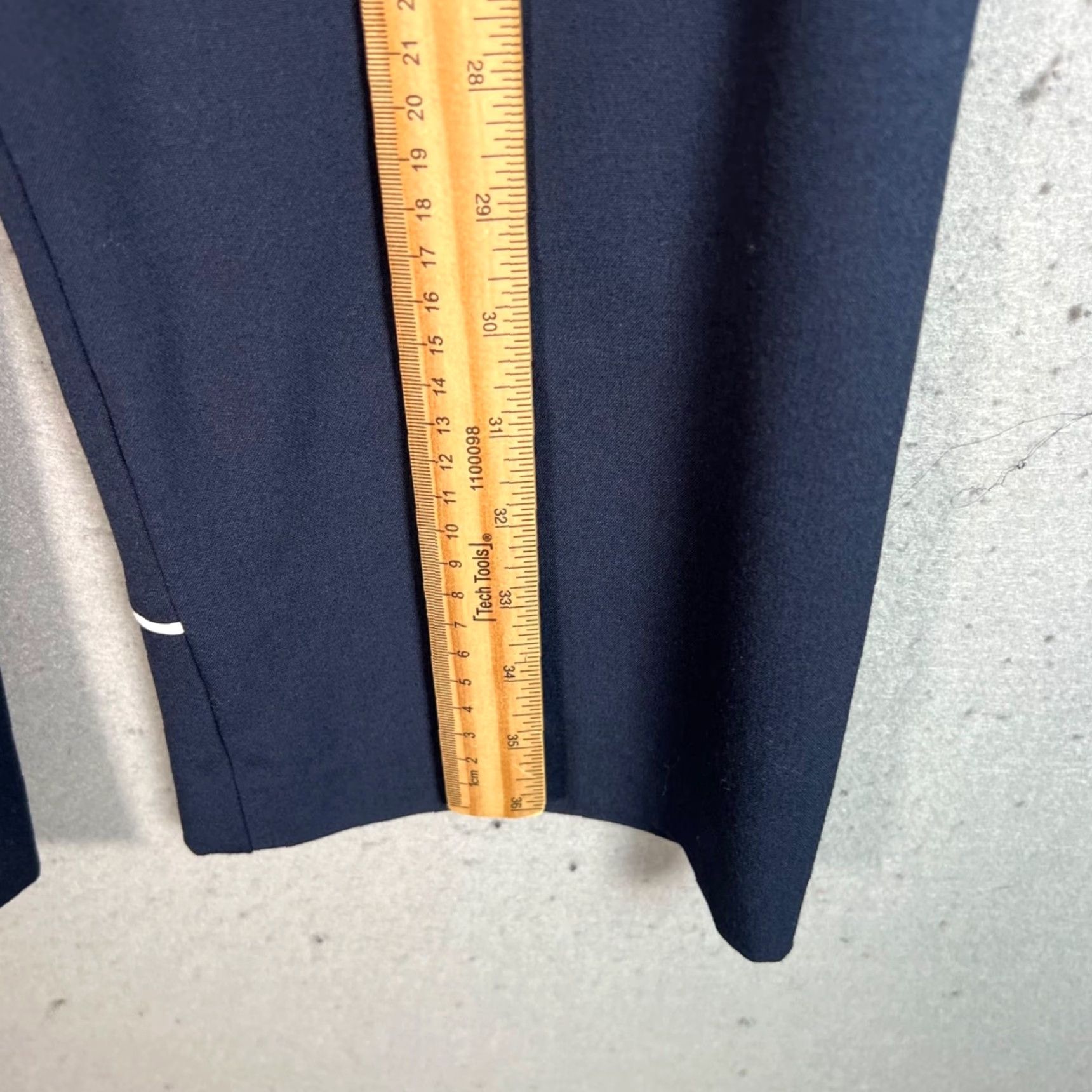Oak + Fort Oak + Fort Womens Size 31 Navy Blue Slim Fit Trousers Dress Pants - Flat Front, Polyester Blend, Inseam 27, Adult Womens, 8/10, Regular, Vintage: No Size 24" / US 00 / IT 34 - 6 Thumbnail