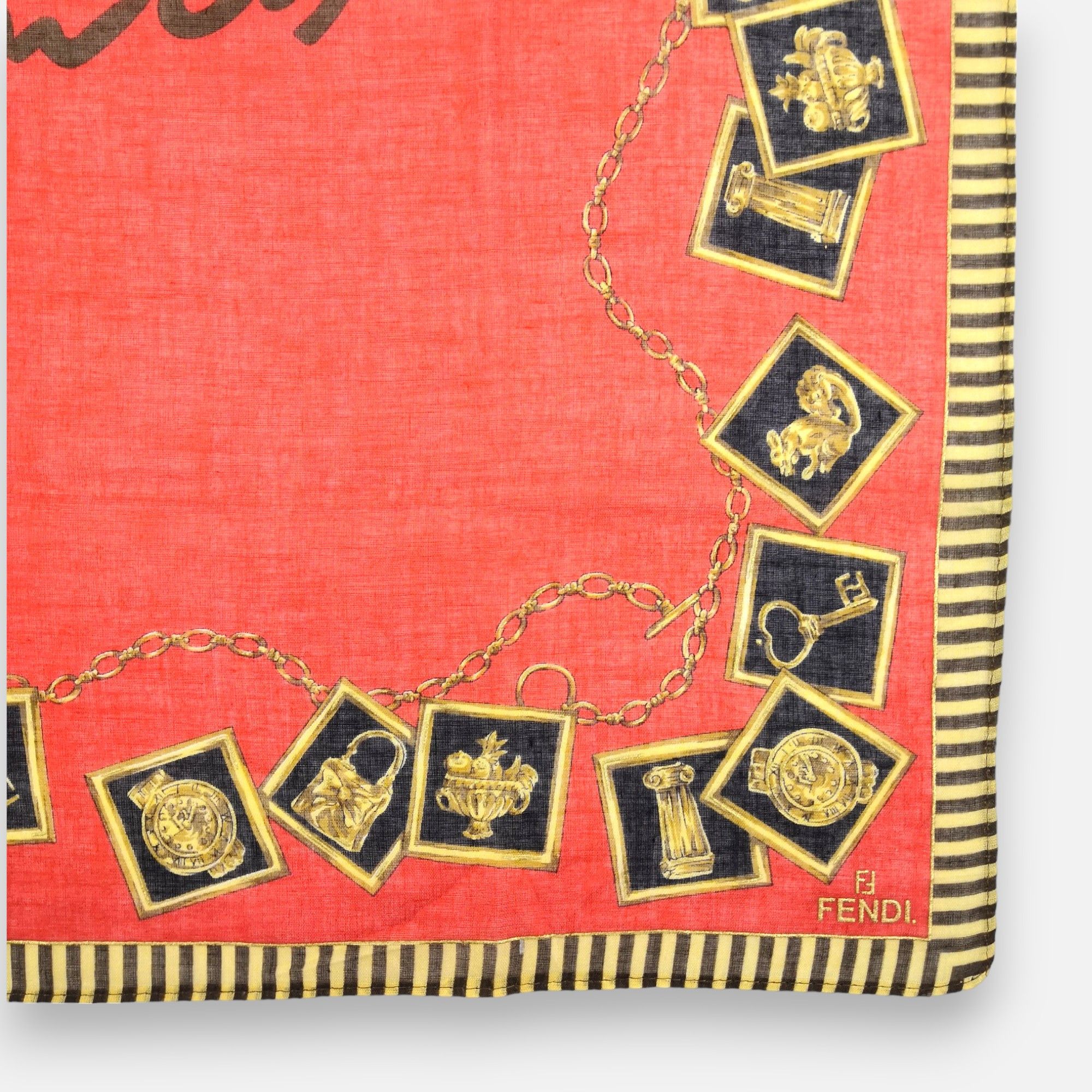 Japanese Brand Vintage Fendi Handkerchief Pocket Square Bandana Size ONE SIZE - 2 Thumbnail