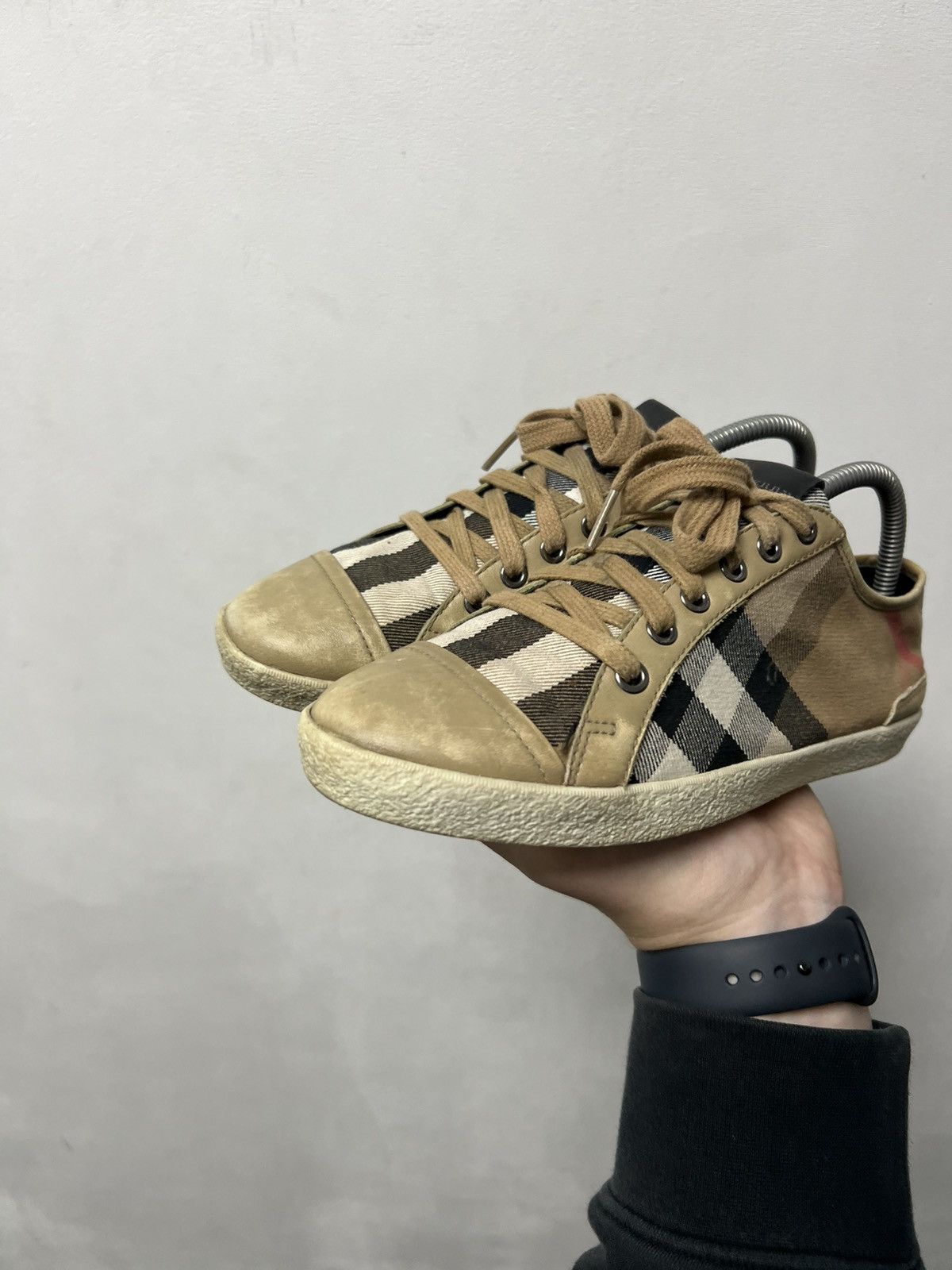 Burberry Burberry Men's Vintage Check Low-Top Sneakers Size US 5 / EU 37 - 5 Thumbnail