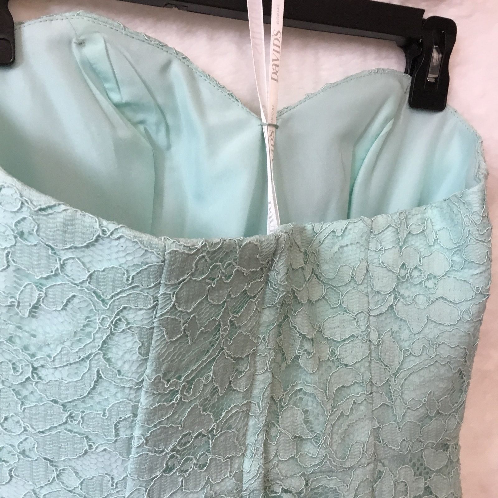 Other David’s Bridal Teal Short Strapless Lace Dress Size XS / US 0-2 / IT 36-38 - 13 Thumbnail