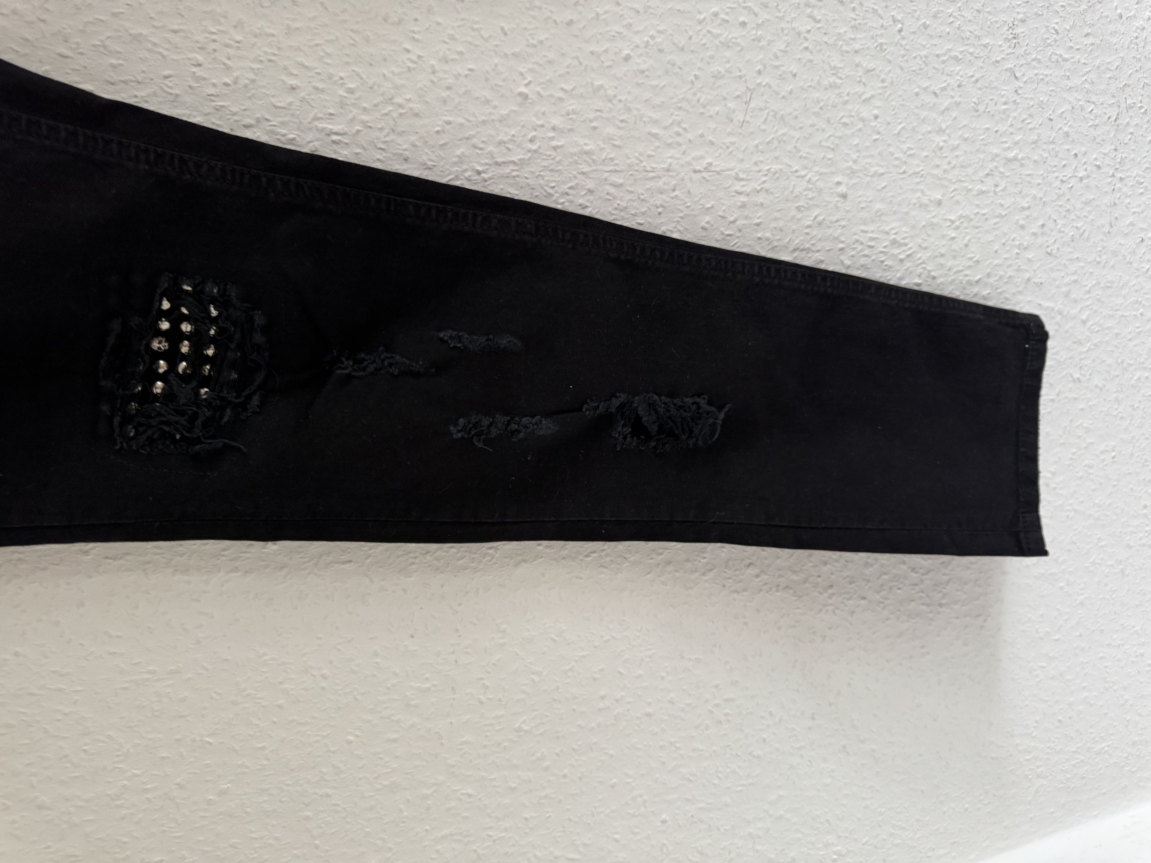 Just Cavalli Studded Distressed Slim Jeans Size US 33 - 7 Thumbnail