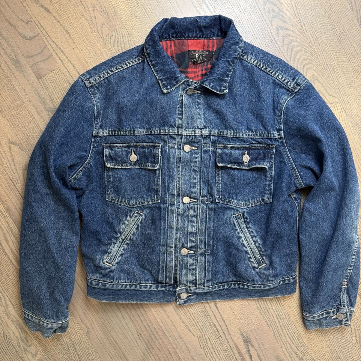 Other Double RL Dark Denim Type 2 Buckle Back Flannel Lined Jacket Size US L / EU 52-54 / 3 - 1 Thumbnail