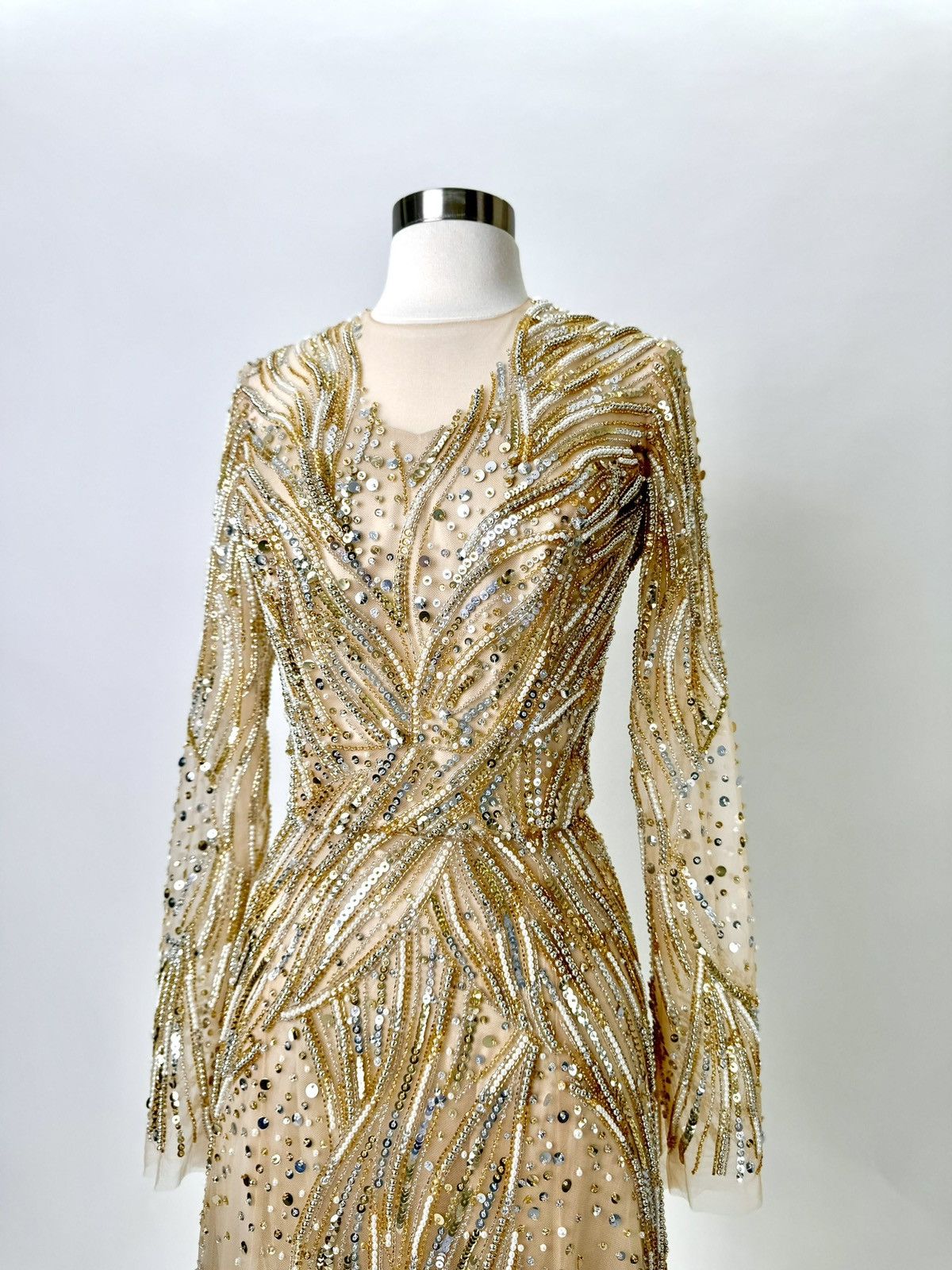 Other Brand New US 8 Anna Augusta Maxi Gold Evening Dress Size M / US 6-8 / IT 42-44 - 3 Thumbnail