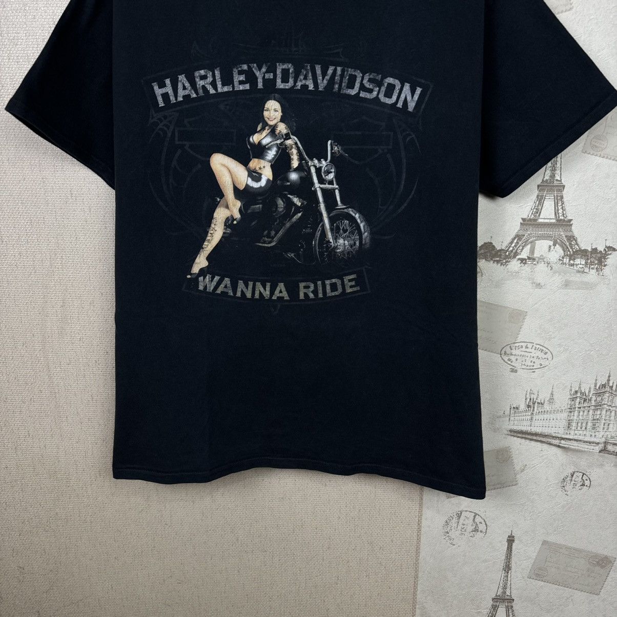 Harley Davidson Vintage Harley Davidson T shirt Girl Biker Streetwear Black Size US L / EU 52-54 / 3 - 9 Thumbnail