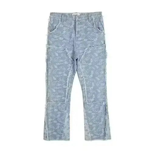 Japanese Brand × Jean Y2k Double Knee Paisley Denim Jeans Size US 34 / EU 50 - 1 Thumbnail