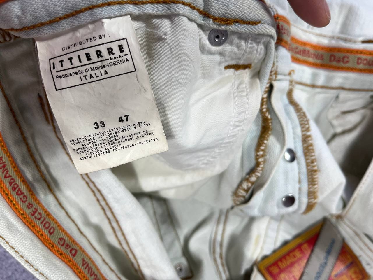 Dolce & Gabbana 00s Archive Dolce & Gabbana Bleached Tie-dye Denim PANTS Size US 33 - 14 Thumbnail