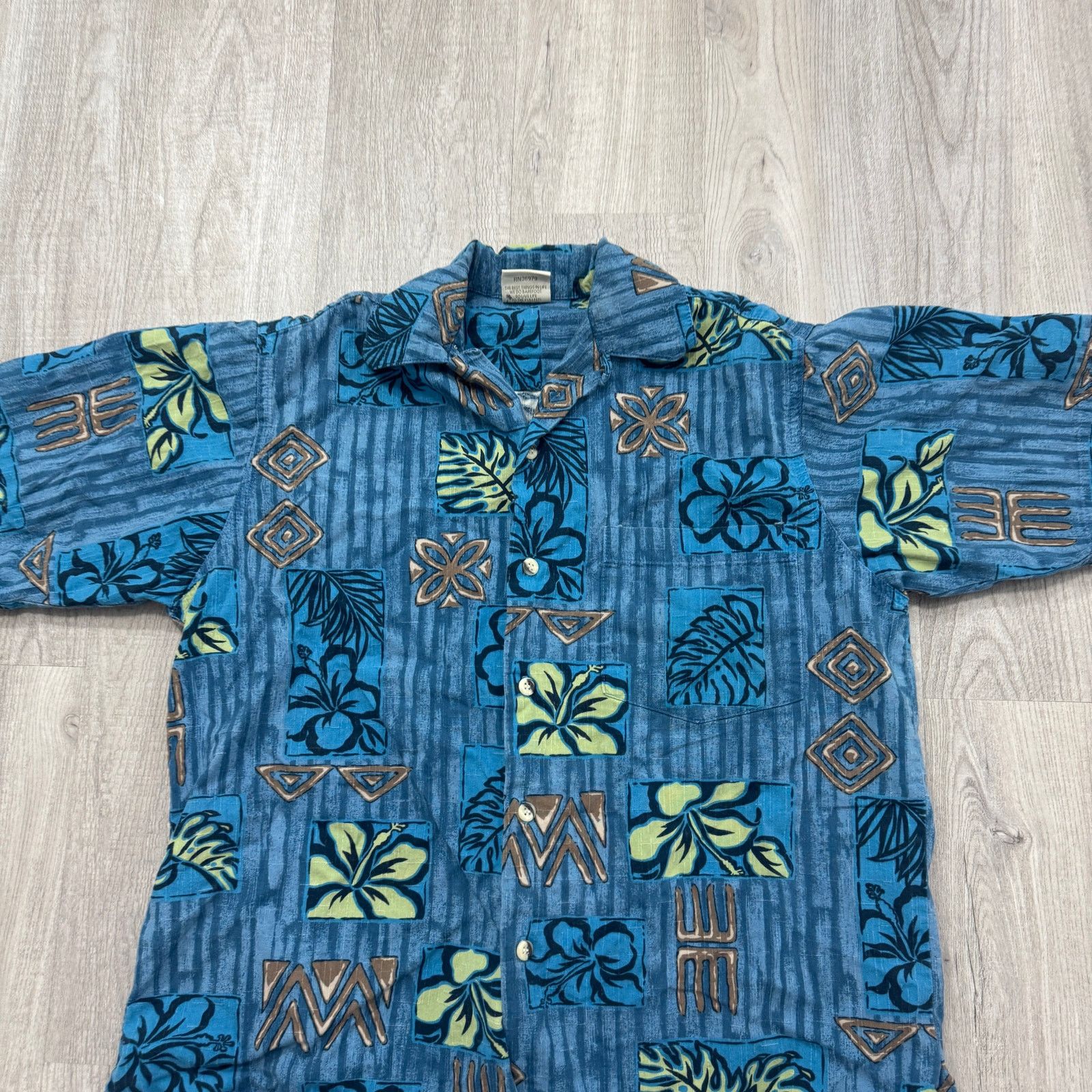 Vintage Go Barefoot Hawaiian Shirt Men's Small Blue Floral Aloha Size US S / EU 44-46 / 1 - 2 Thumbnail