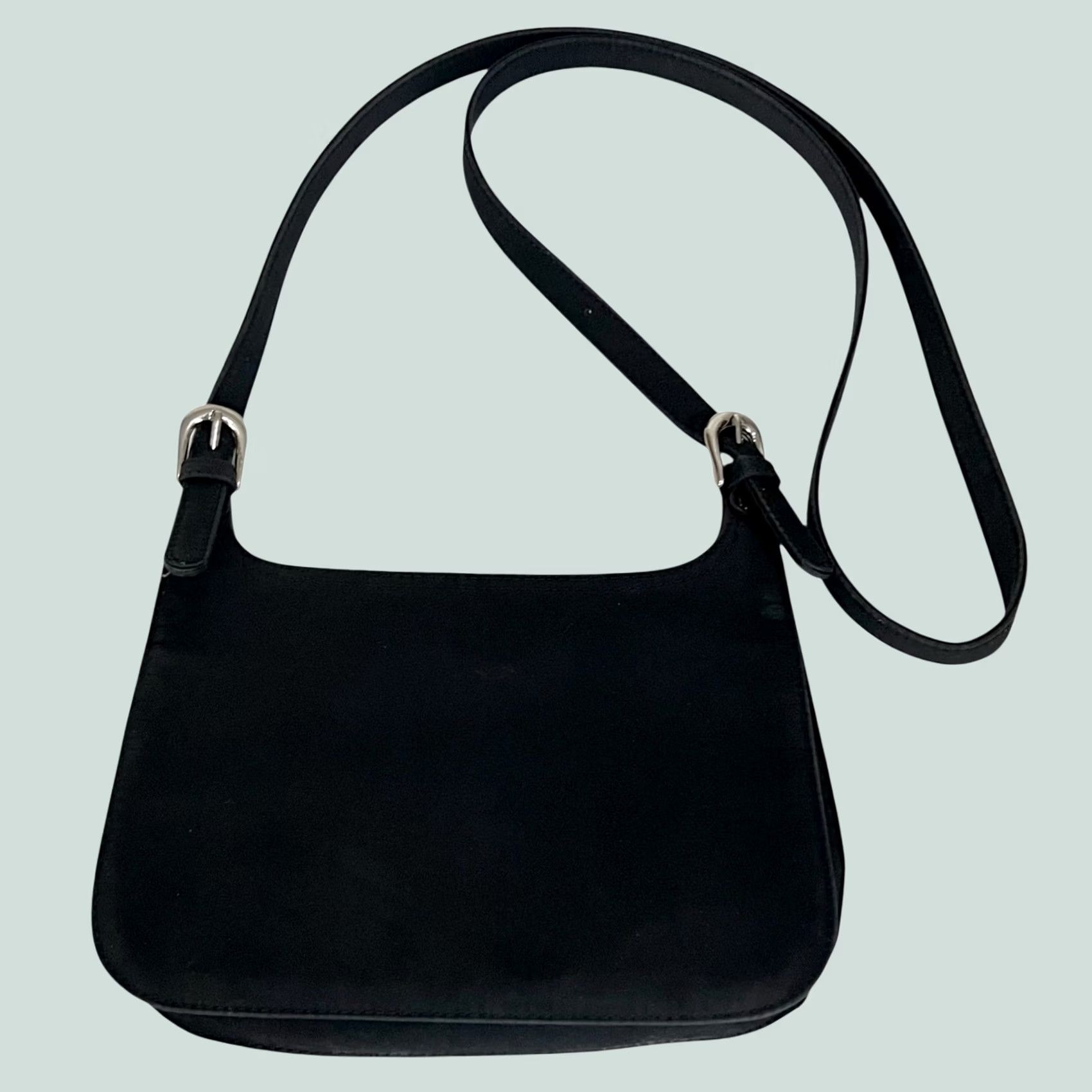 Lord & Taylor VINTAGE Lord &Taylor Crossbody Purse Nylon Black Adjustable Slim 90s 2000s Womens Size ONE SIZE - 1 Thumbnail