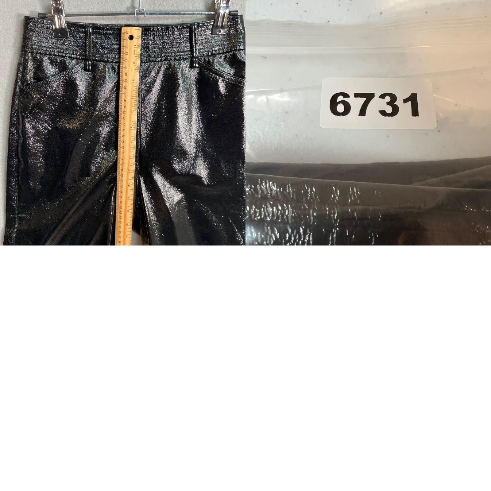 Vintage Wilfred Black High-Shine Faux Patent Leather Pants Size 2 High Rise Women's Pants Ankle Straight 32 Inseam Modern Wear Size 26" / US 2 / IT 38 - 8 Thumbnail