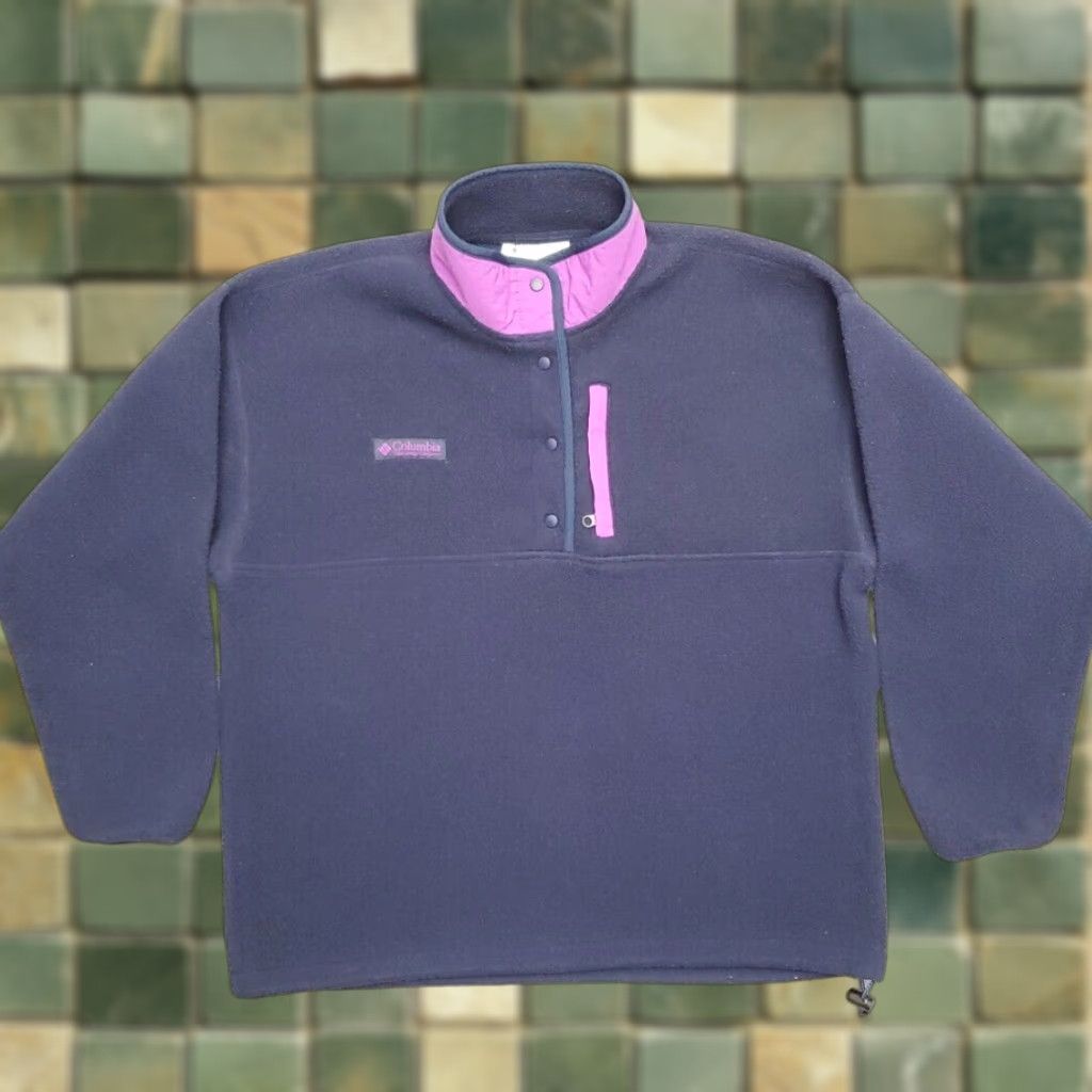 Vintage VINTAGE Columbia Sweater Womens L Blue T Snap Fleece Pullover Made in USA Retro Size L / US 10 / IT 46 - 1 Thumbnail