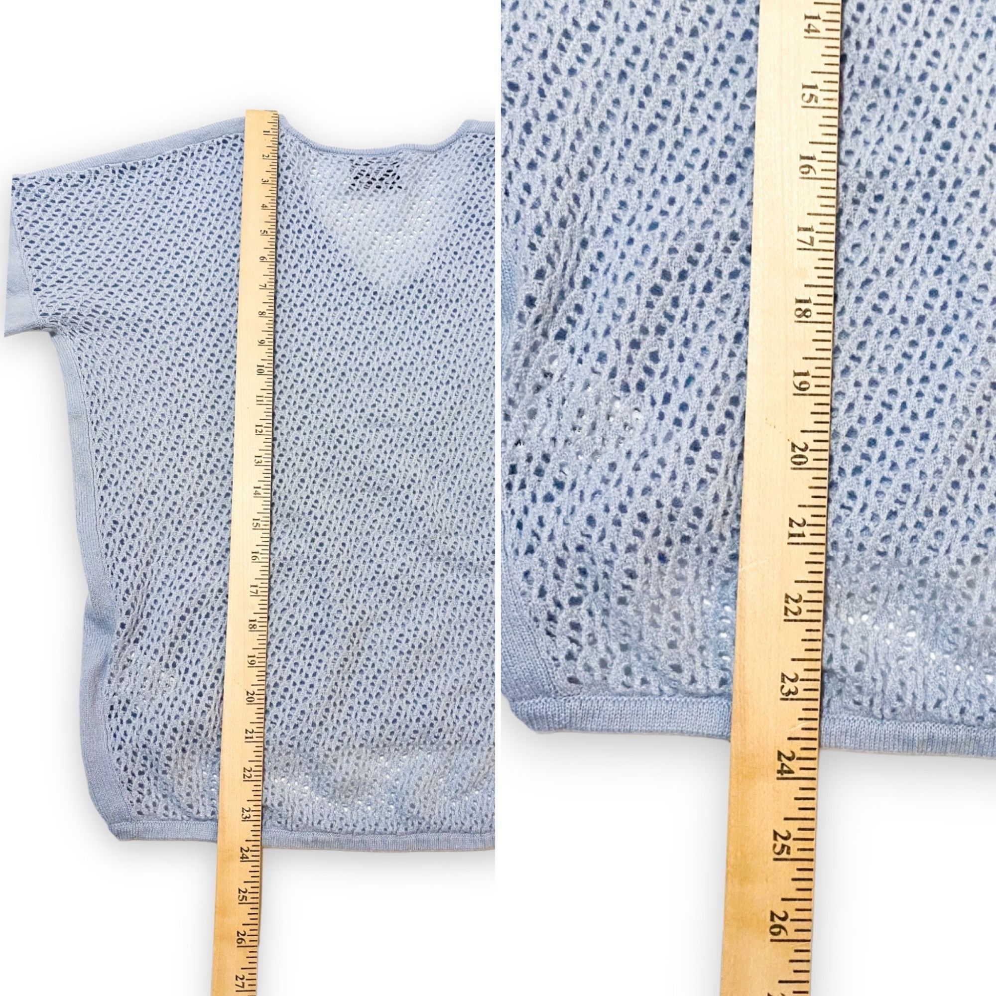 Allude Allude Cashmere Blue V Neck Sweater with Open Weave back Size M / US 6-8 / IT 42-44 - 12 Thumbnail
