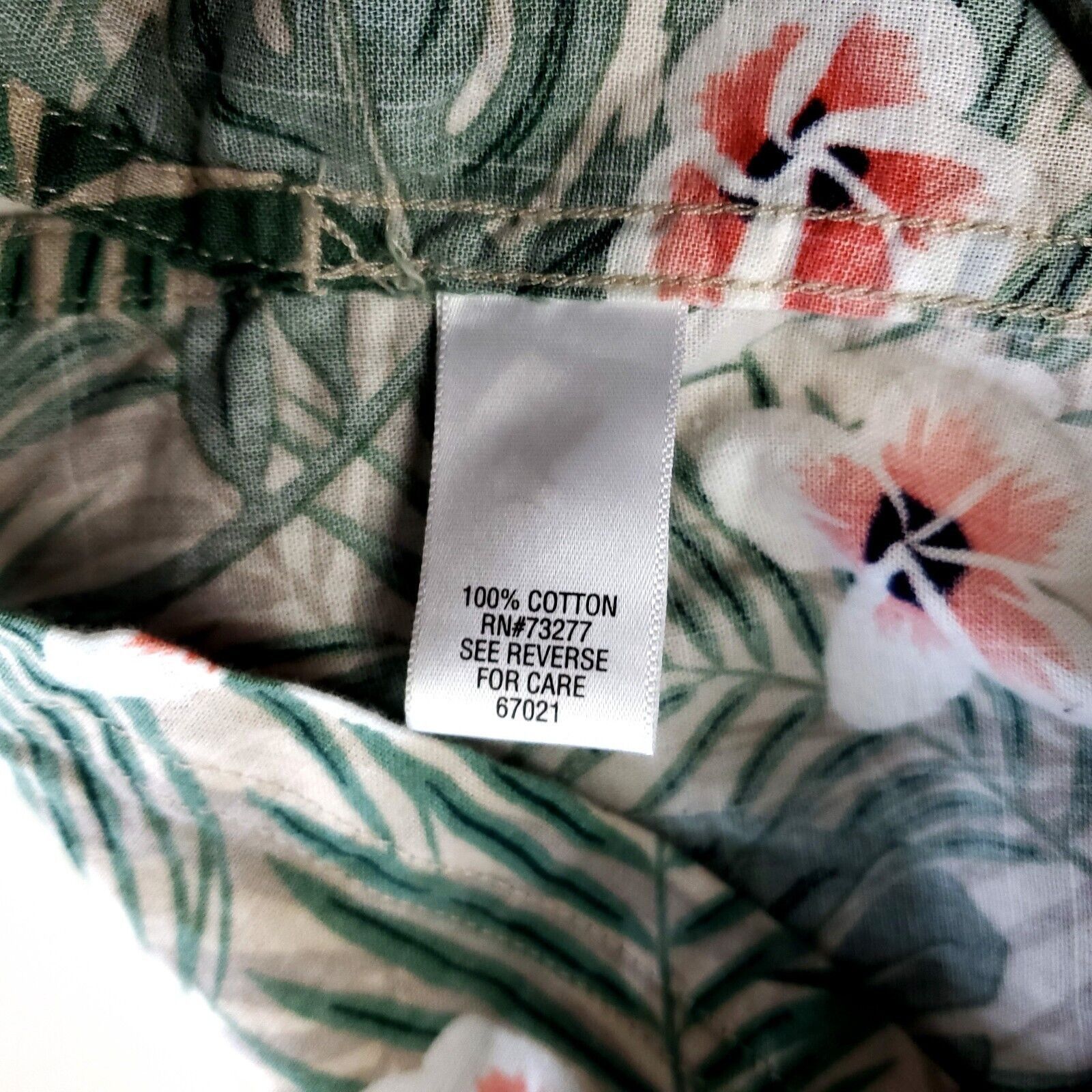 Croft & Barrow Croft & Barrow Cotton Hawaiian Button Front Dress Shirt Gree Size US M / EU 48-50 / 2 - 6 Thumbnail