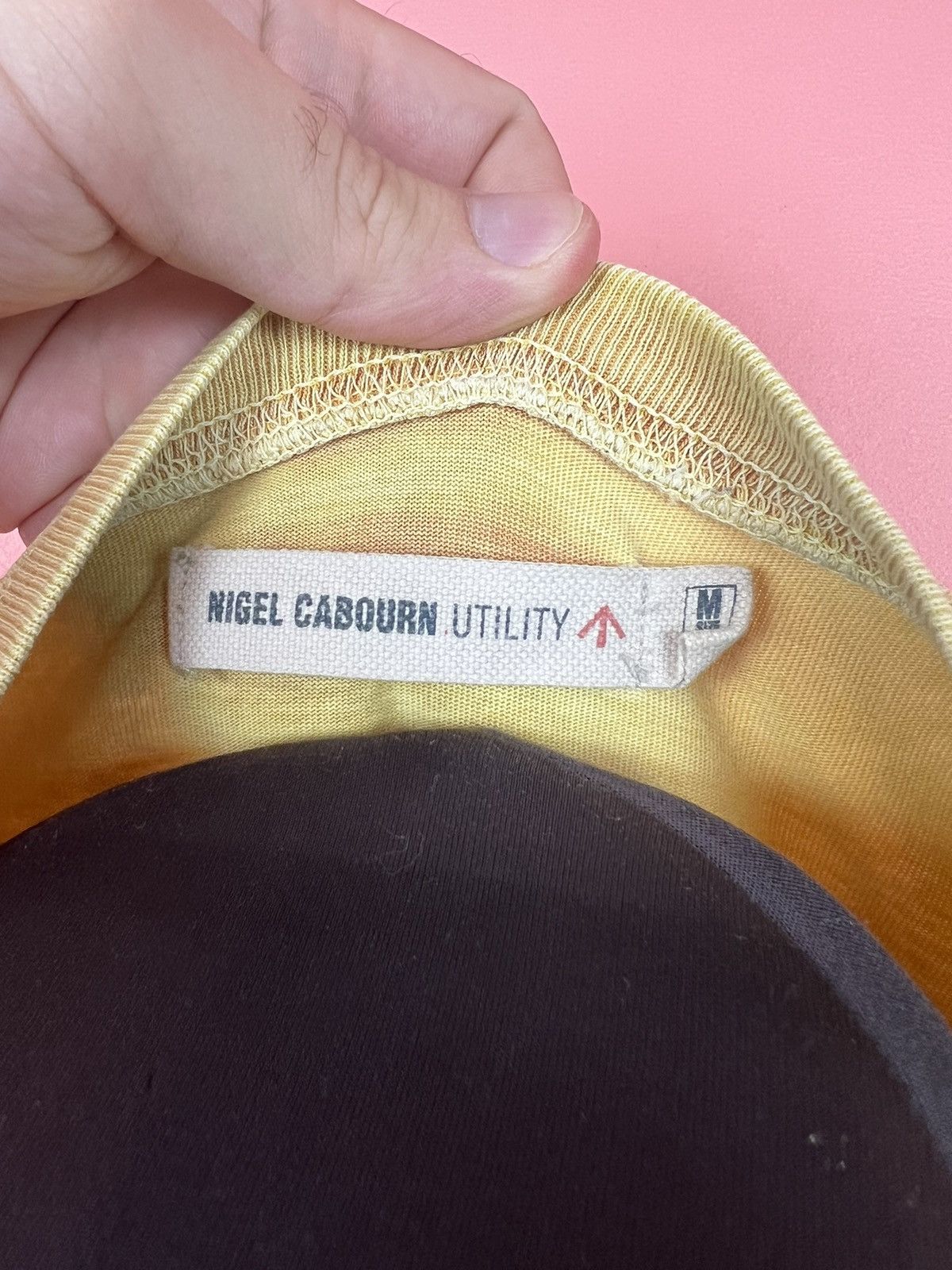 Nigel Cabourn tee designers utility casual orange yellow