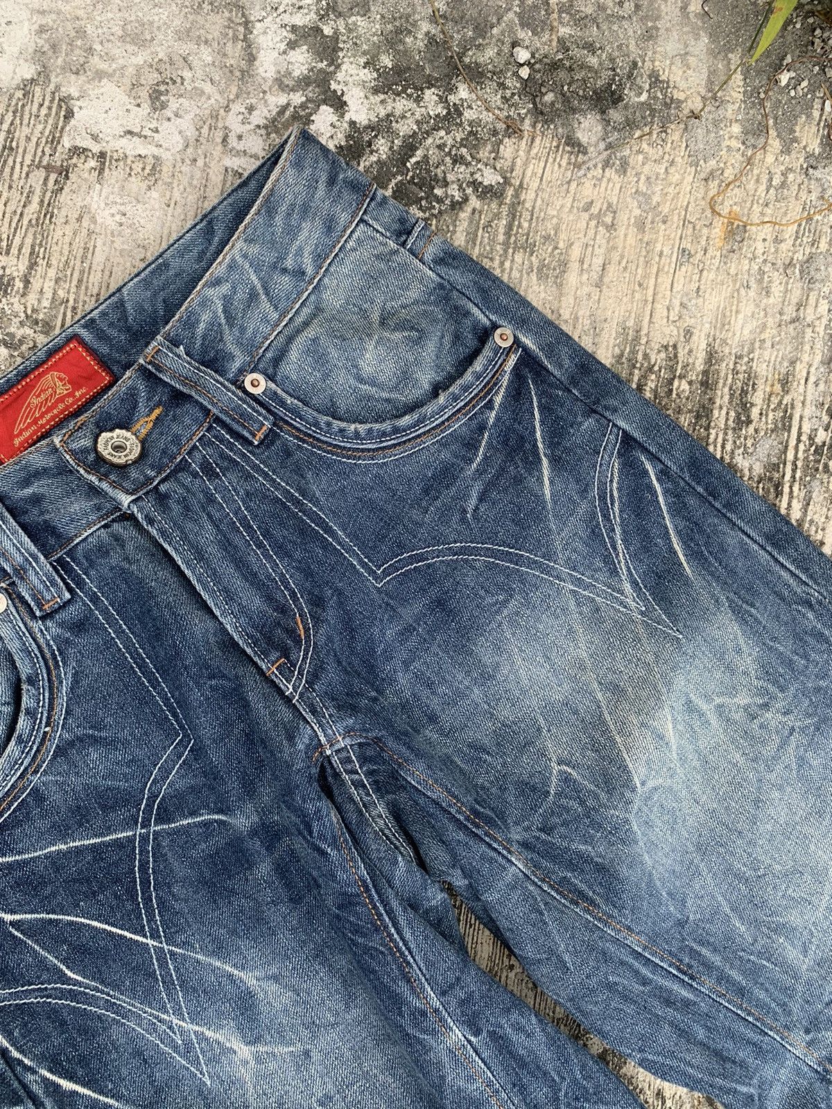 If Six Was Nine × Indian Motorcycle × Le Grande Bleu (L.G.B.) Indian motercycles jeans Size 27" / US 4 / IT 40 - 11 Thumbnail