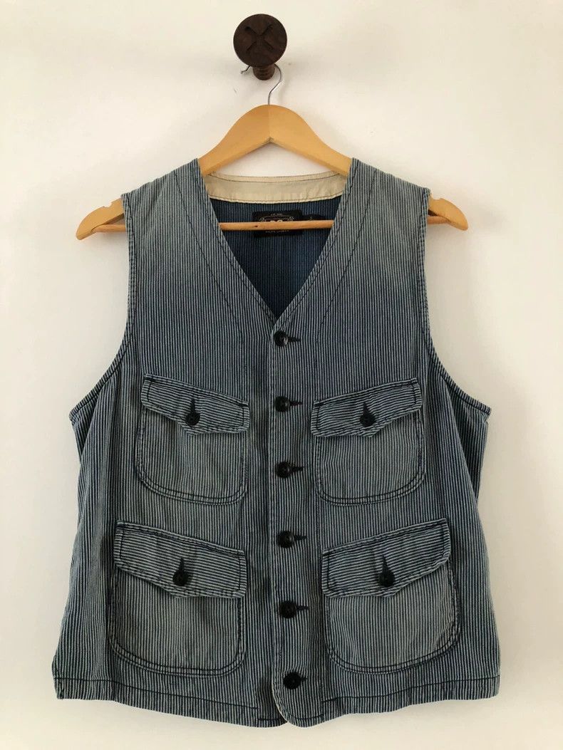 RRL Ralph Lauren RRL Ralph Lauren Railway striped workwear vest Size US S / EU 44-46 / 1 - 1 Thumbnail