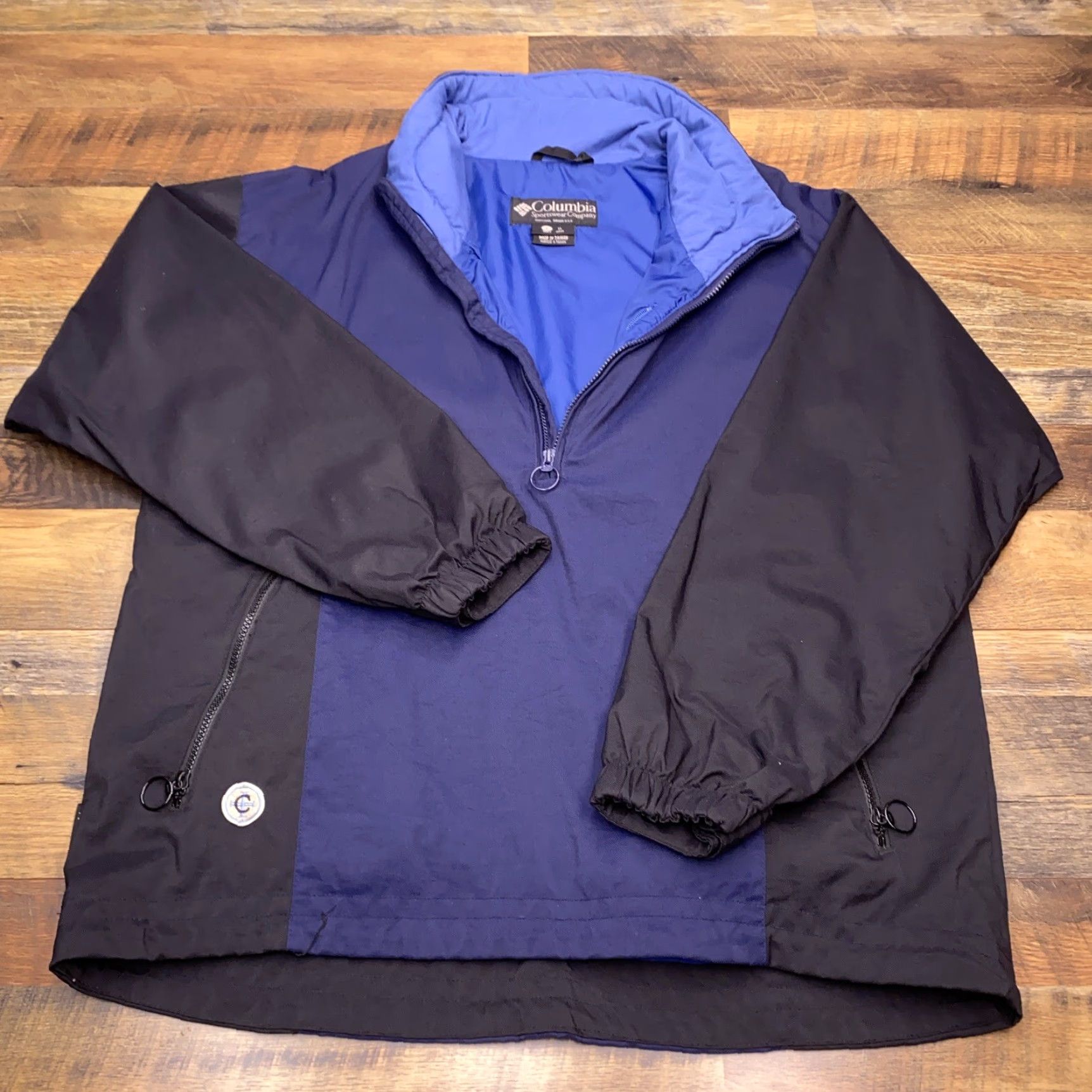 Vintage Columbia Convert Jacket Mens Large 1/4 Zip Lined Winter Snow Blue Windbreaker Solid Outdoor Skiing Walking Mens Size US L / EU 52-54 / 3 - 3 Thumbnail