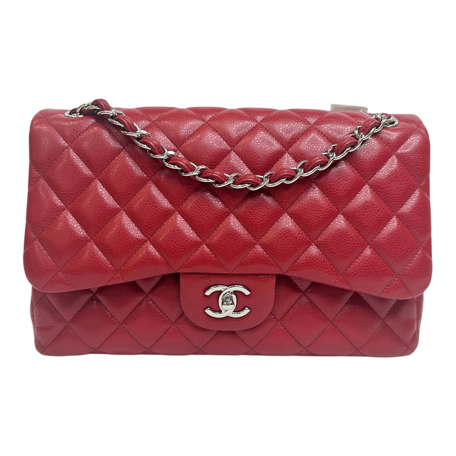 Chanel Chanel Red Caviar Quilted Jumbo Double Flap Size ONE SIZE - 1 Thumbnail