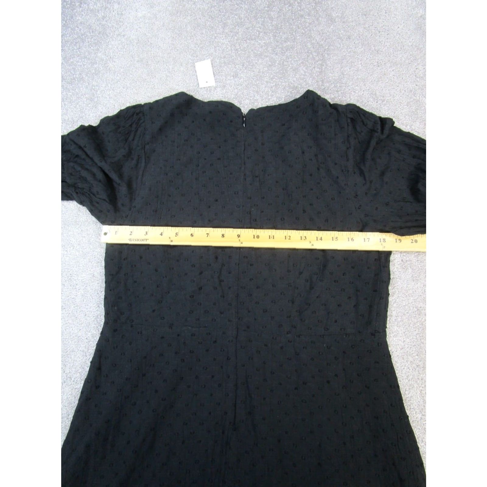 Loft LOFT Dress Tall 10 Black New Knee Length V-Neck Short Sleeve Zip Solid Fit & Flare Sheath Pencil Dress Womens Size L / US 10 / IT 46 - 5 Thumbnail