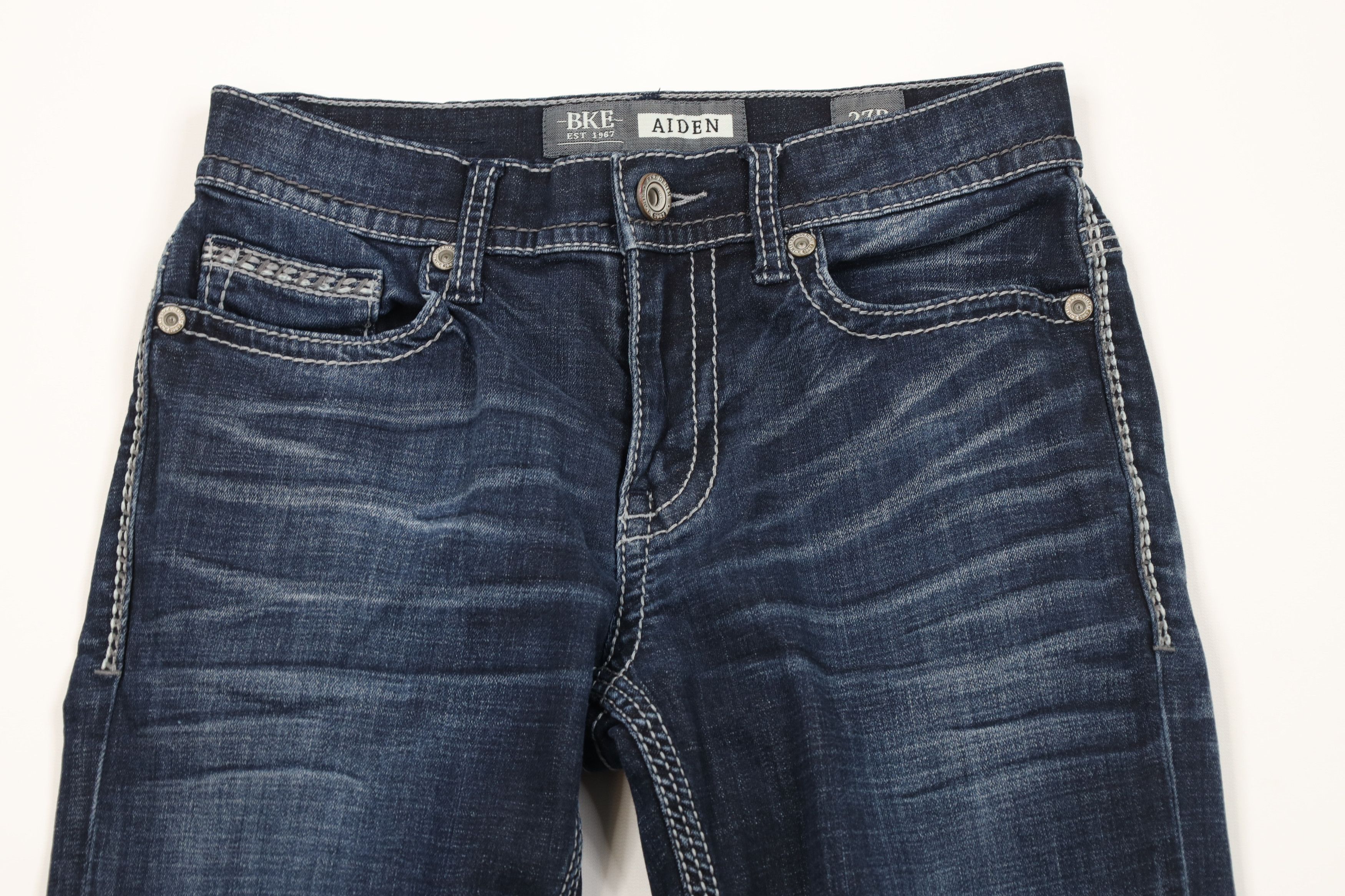 Vintage Buckle BKE Thick Stitch Stretch Bootleg Denim Jeans Blue Size 27" / US 4 / IT 40 - 2 Thumbnail