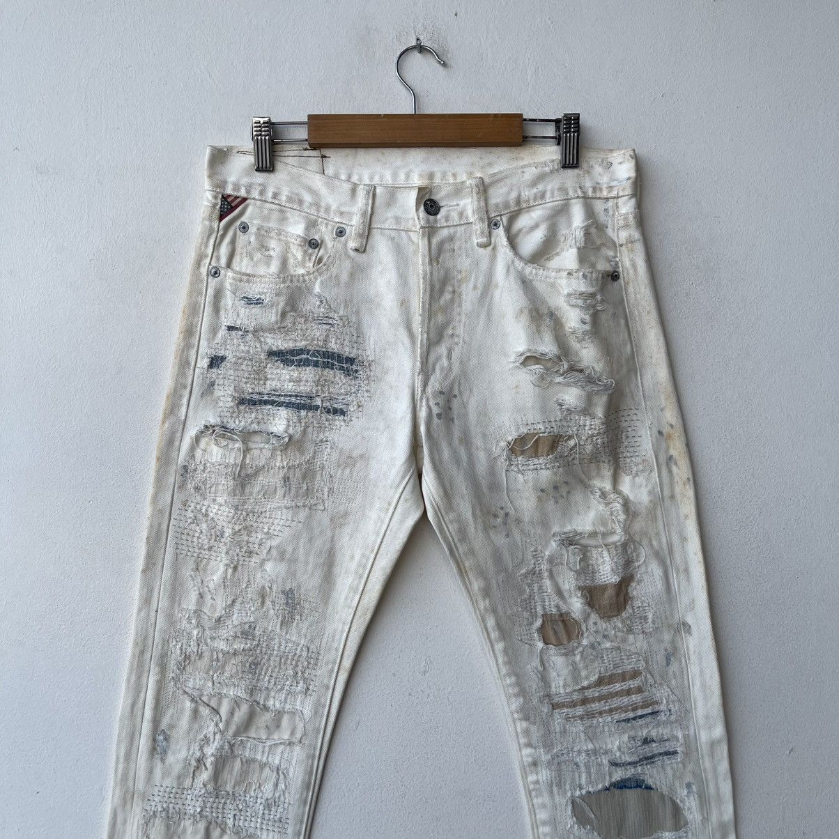 Helmut Lang Denim & Supply Ralph Lauren Boro Sashiko Distressed Denim Size US 32 / EU 48 - 5 Thumbnail