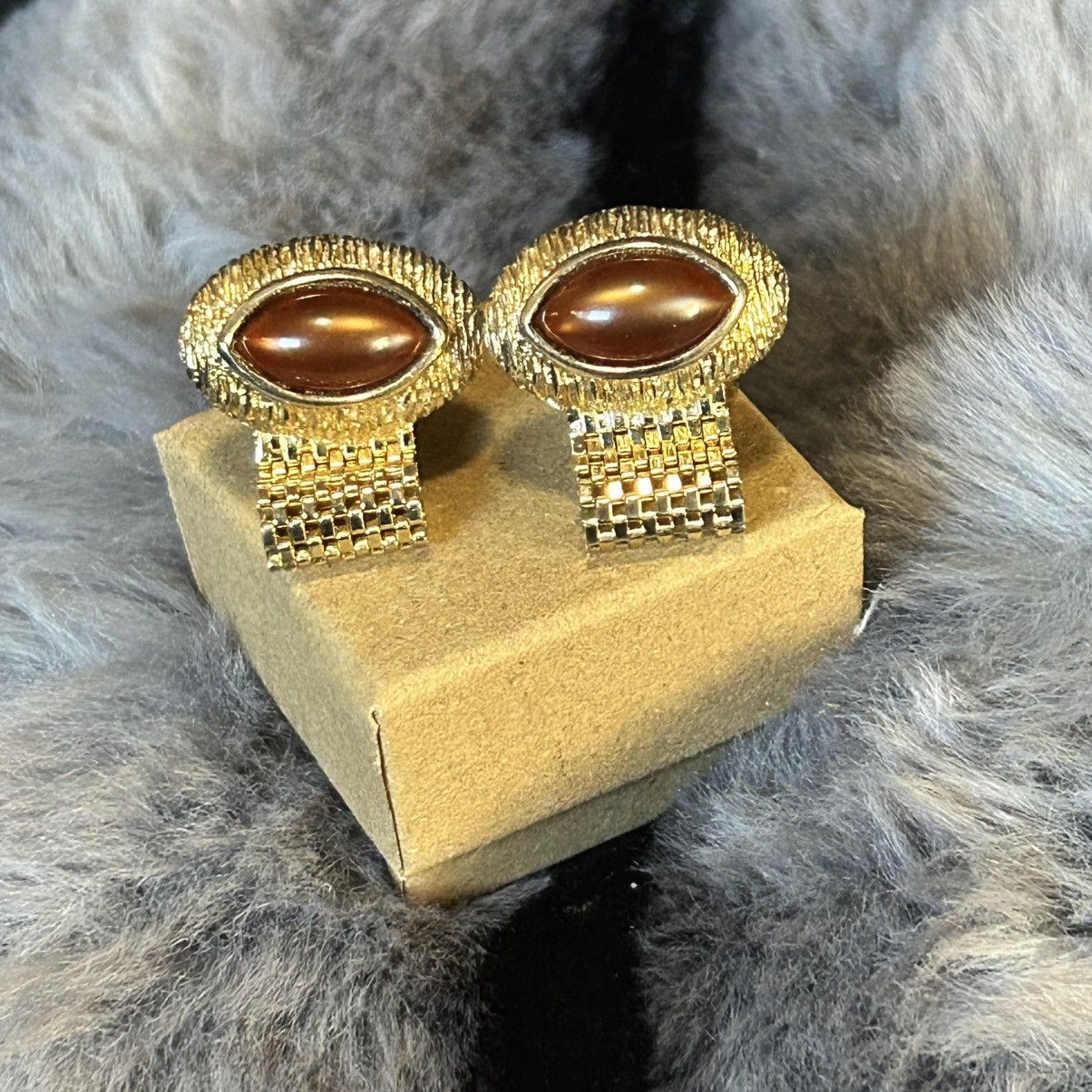 Vintage Men’s Vintage Swank marquis glass mesh wrap cuff links Size ONE SIZE - 2 Thumbnail