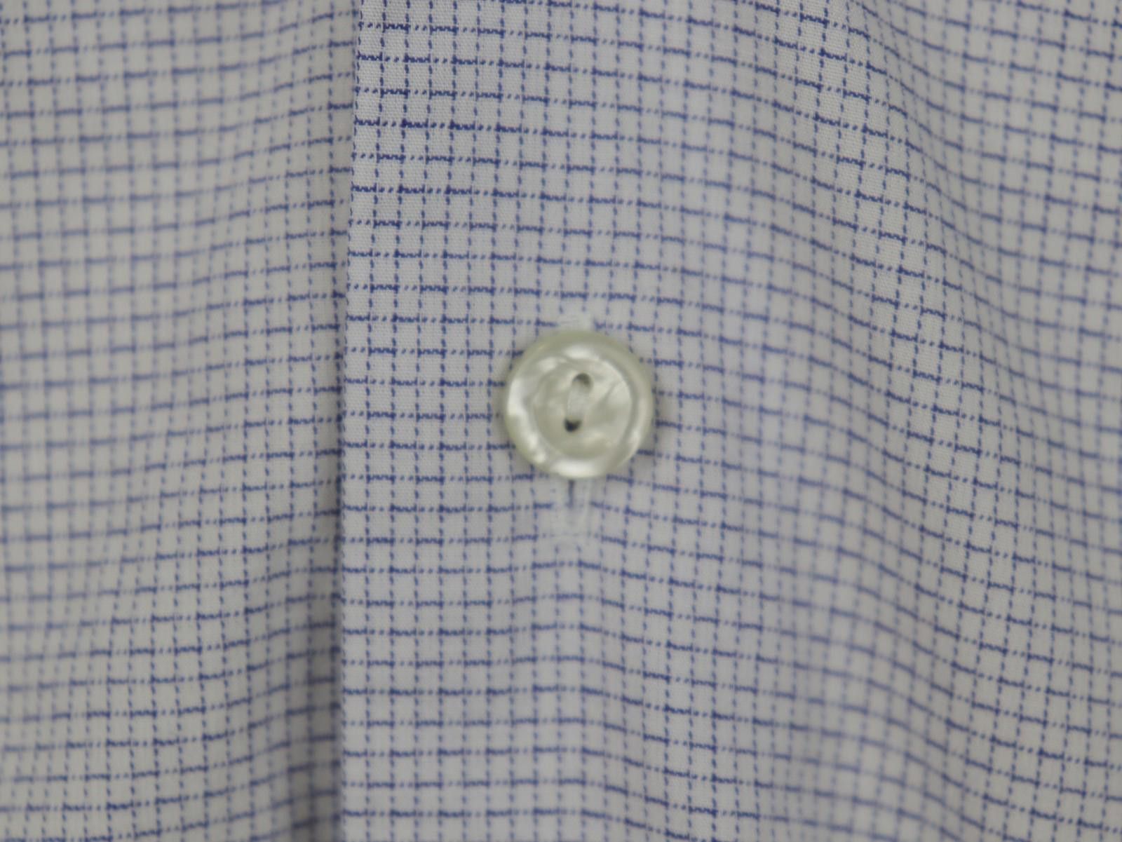 Eton Eton White Geometric 100% Cotton Dress Shirt Size 41 Size 38R - 6 Thumbnail