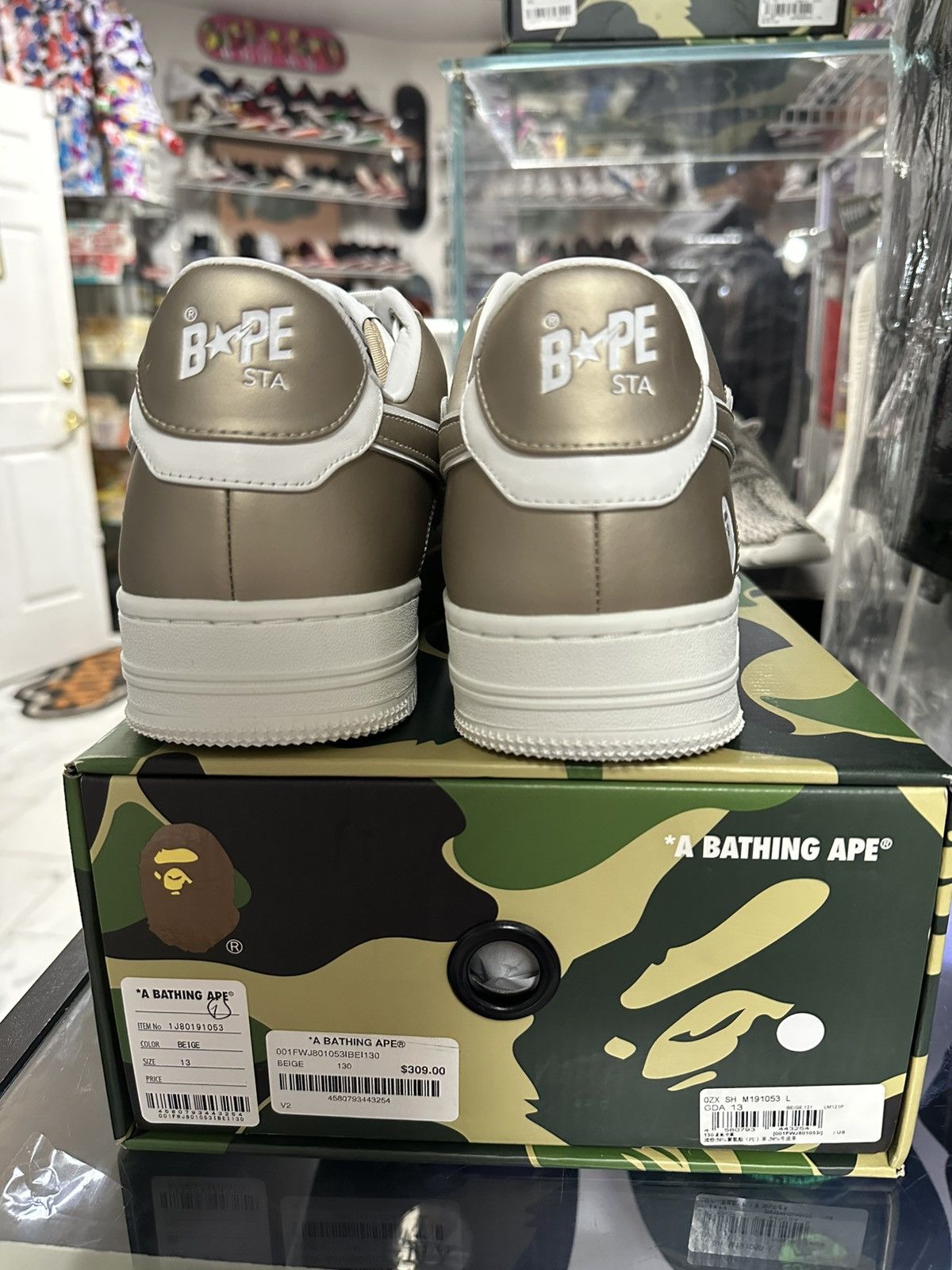 Bape Bape Bapesta (Gold/White) Size US 13 / EU 46 - 4 Thumbnail