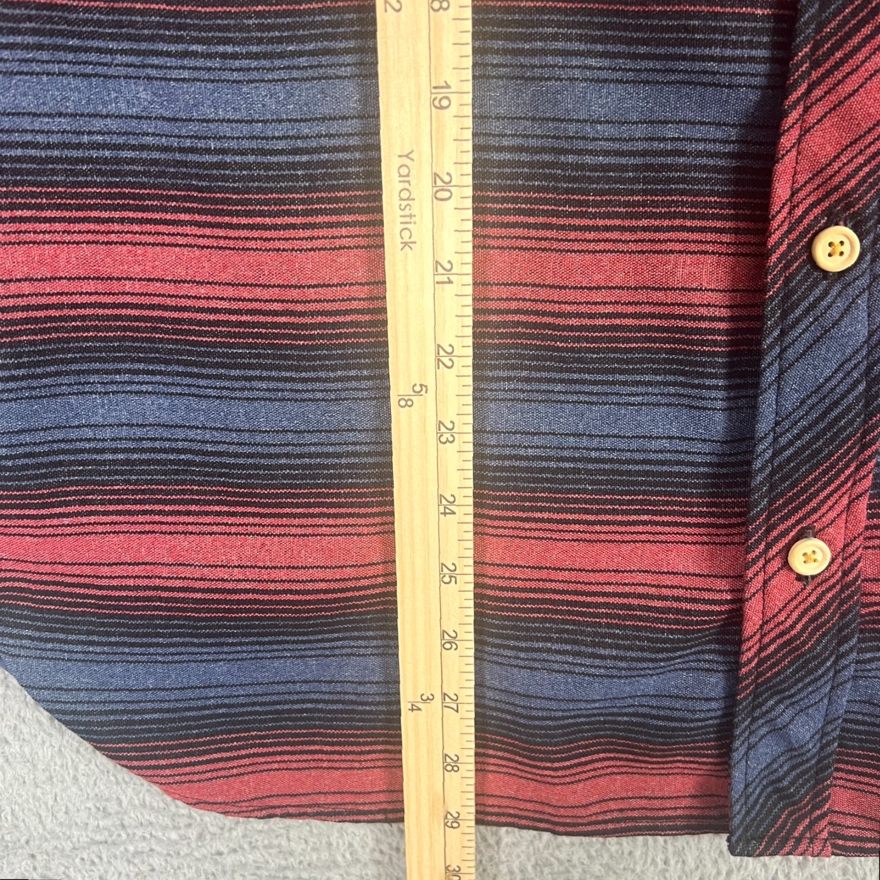 Vintage Coalatree USA Men's Long Sleeve Button Up Shirt - Red Blue Striped Woven Casual Business Travel // Size L Size US L / EU 52-54 / 3 - 5 Thumbnail