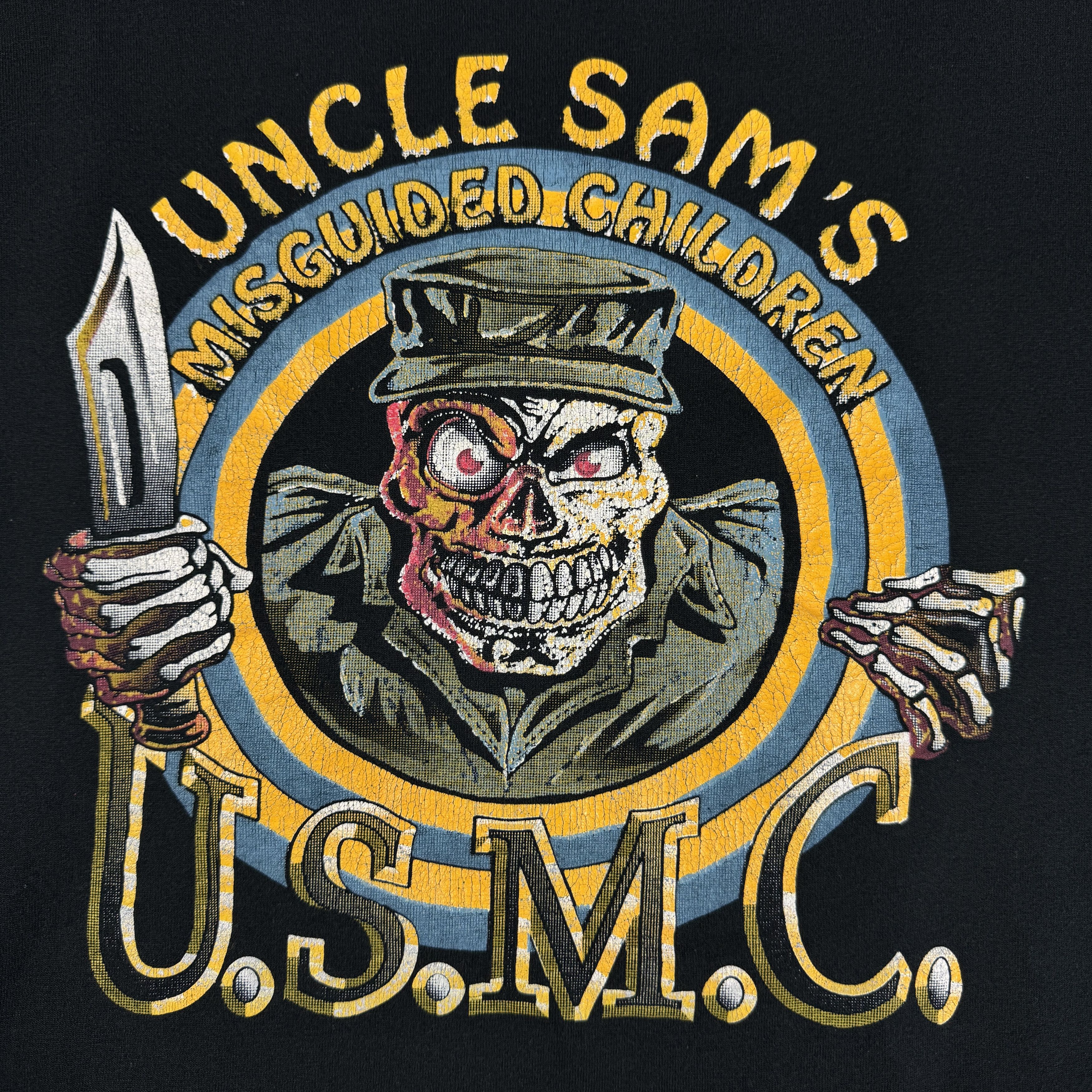 Vintage Vintage 90s Uncle Sam's Misguided Children USMC Tee Size US XL / EU 56 / 4 - 3 Thumbnail