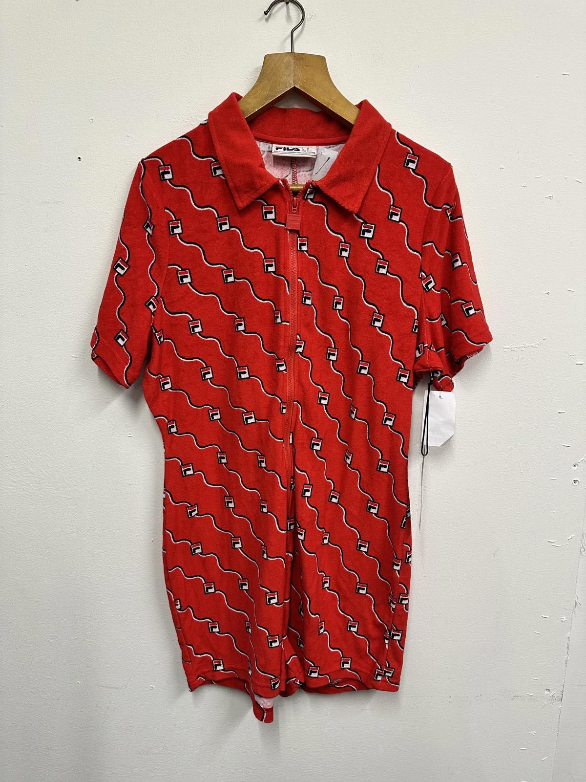 Fila Fila Red Zip-Up Polo Shirt Dress with Pattern, UK XL Size XL / US 12-14 / IT 48-50 - 1 Thumbnail