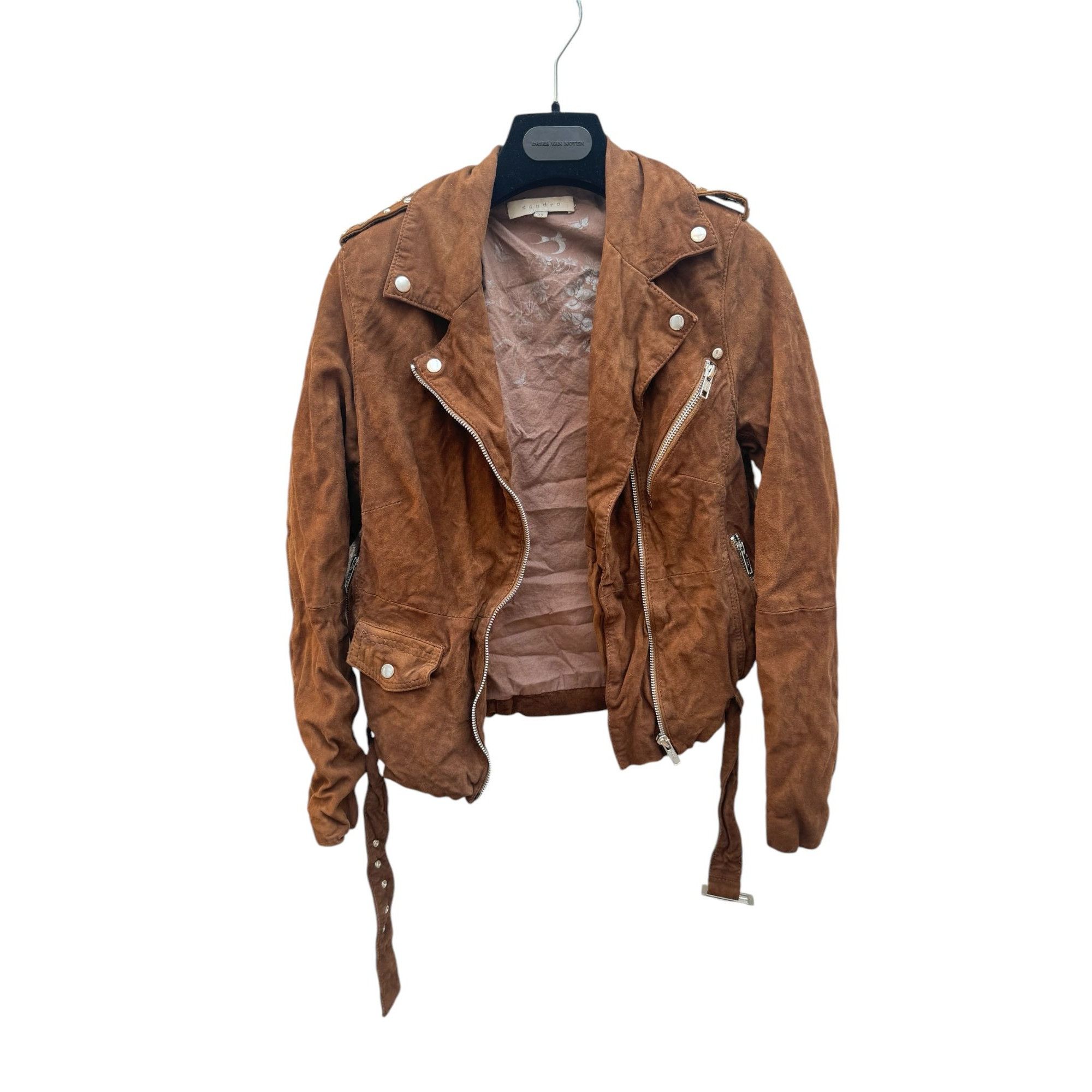 Brown Goat suede leather jacket
