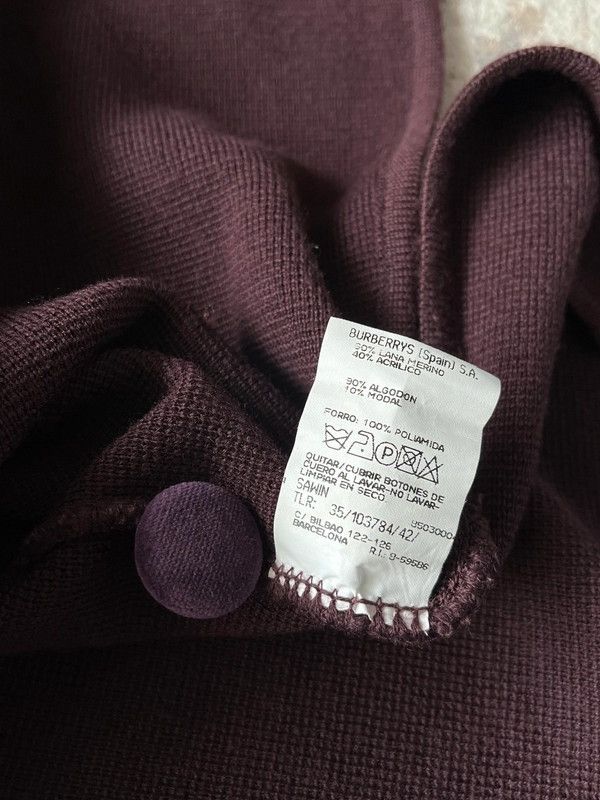 Burberry Burberry's Of London Sz 40 / L 60% Wool Cardigan Vintage 90s Size L / US 10 / IT 46 - 3 Thumbnail