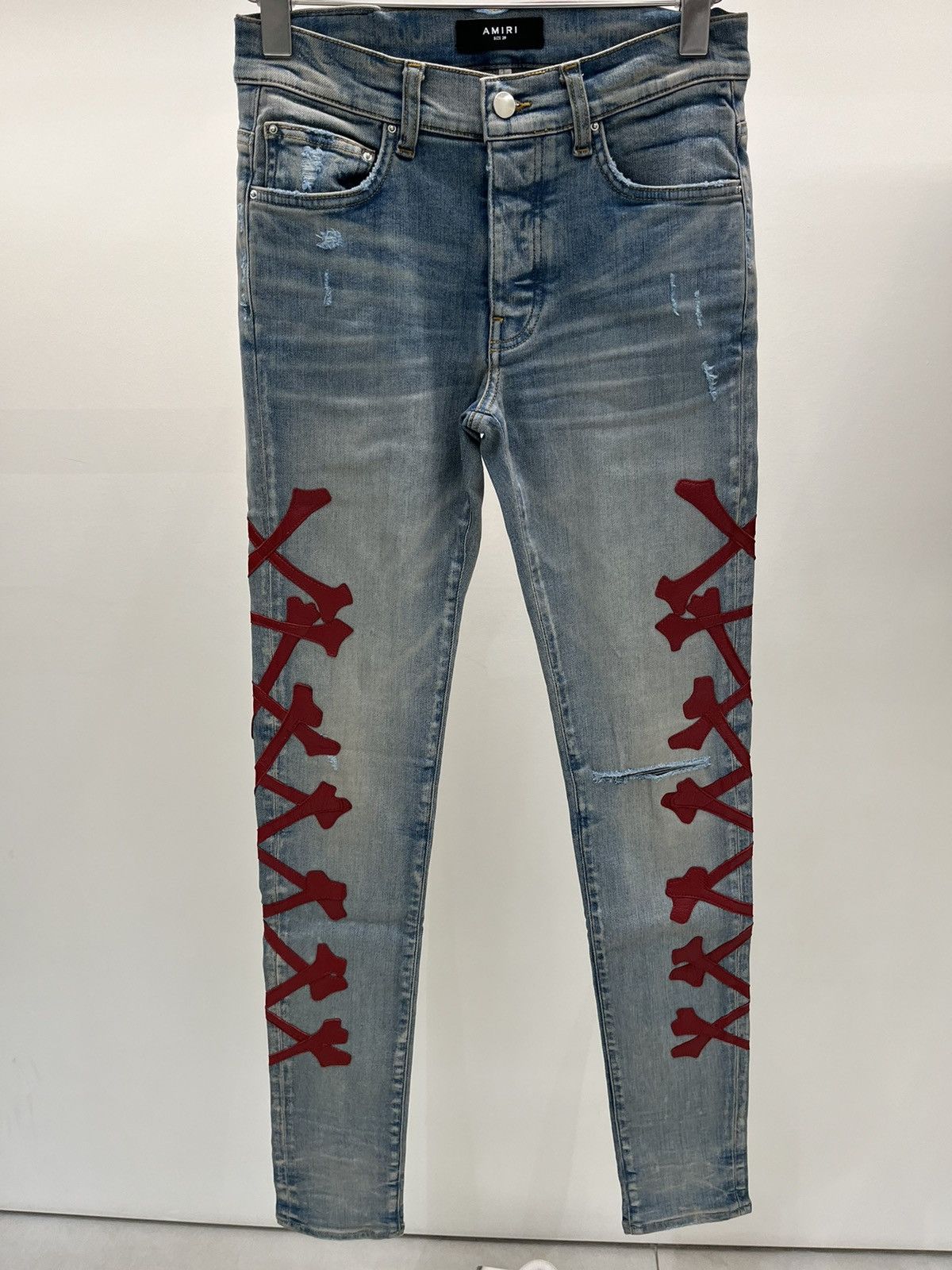 image of Amiri Is Exclusive Bones Jeans in Indigo, Men's (Size 36)