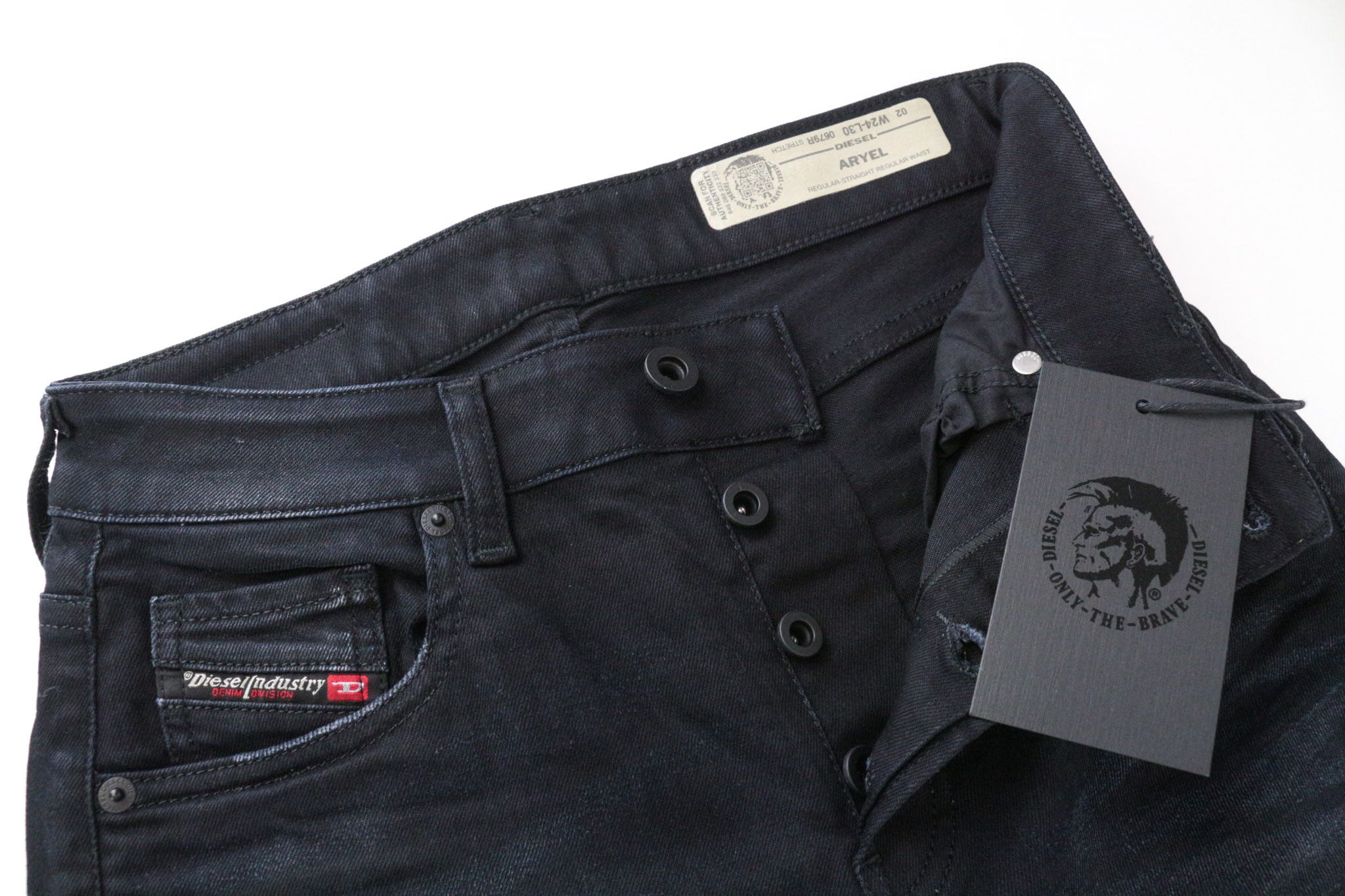 Diesel ARYEL 0679R W24/L30 Black Cotton Stretch Jeans 69379 Size 24" / US 00 / IT 34 - 5 Thumbnail