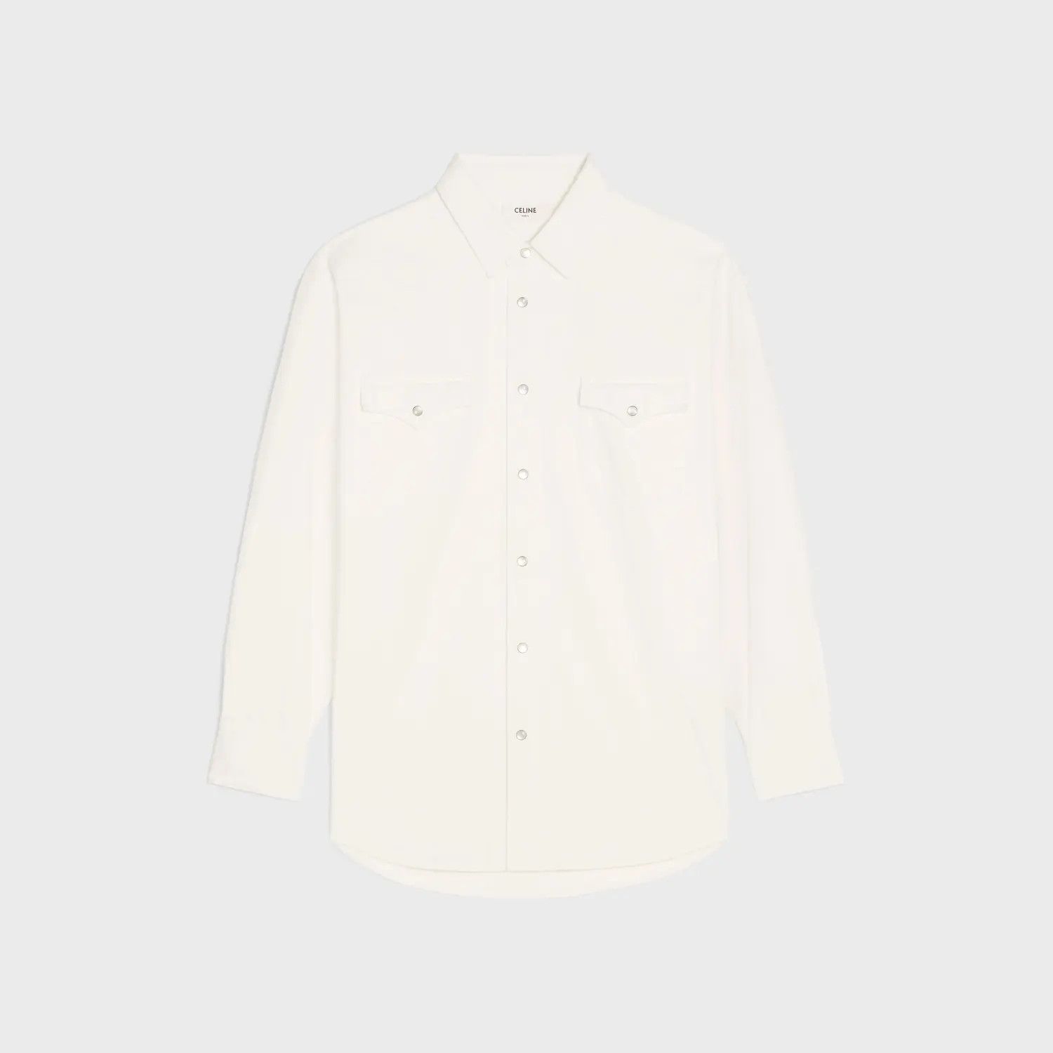 Celine o1bcso1str0824 Western Denim Shirt in White Size US XS / EU 42 / 0 - 1 Thumbnail