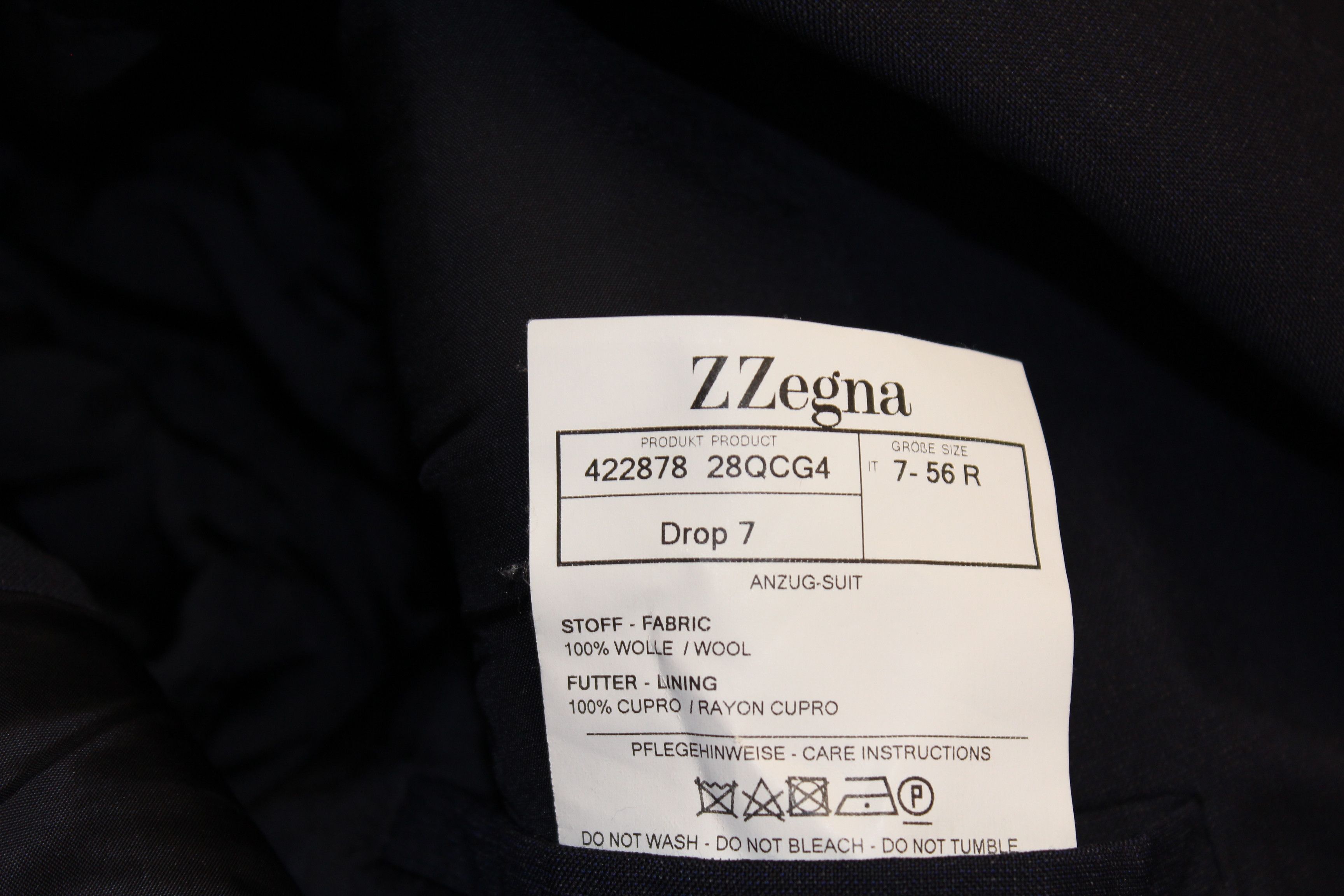 Designer Mens Z Zegna Drop 7 Classic Suit Tailoring Size 56 R Size 50R - 9 Thumbnail