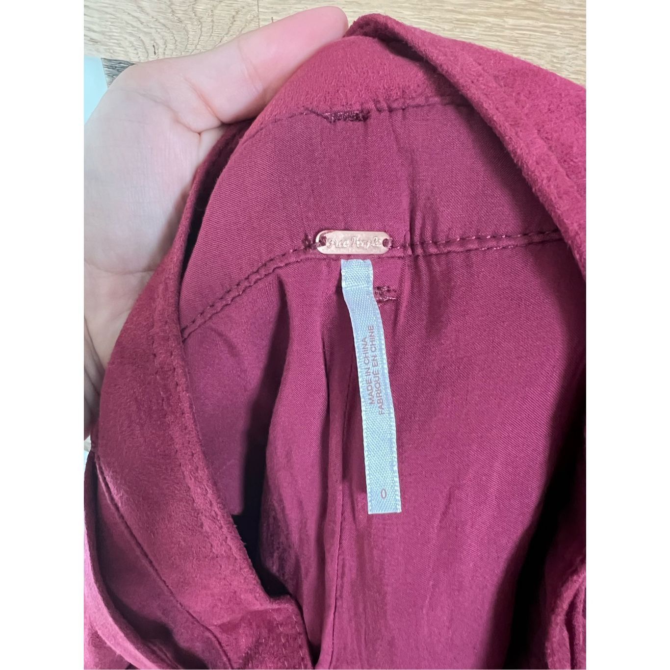 Free People Free People NWT Womens Burgundy Faux Suede Belted Cropped Pa Size 25" / US 0 / IT 36 - 6 Thumbnail