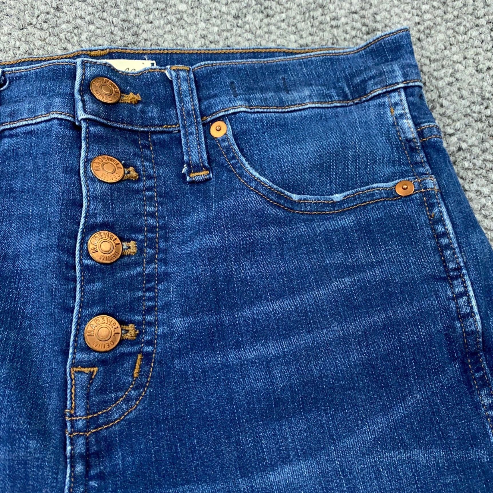 Madewell Madewell Capri Jeans Womens Size 28 Blue High Rise Skinny Button Fly Raw Hem Size 28" / US 6 / IT 42 - 4 Thumbnail