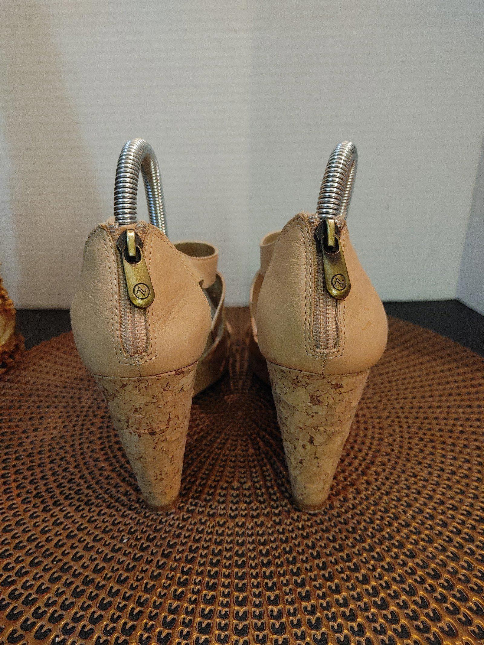 Designer Adrienne Vittadini Cate Wedge Nude Sandals Size 7.5 Size US 7.5 / IT 37.5 - 5 Thumbnail