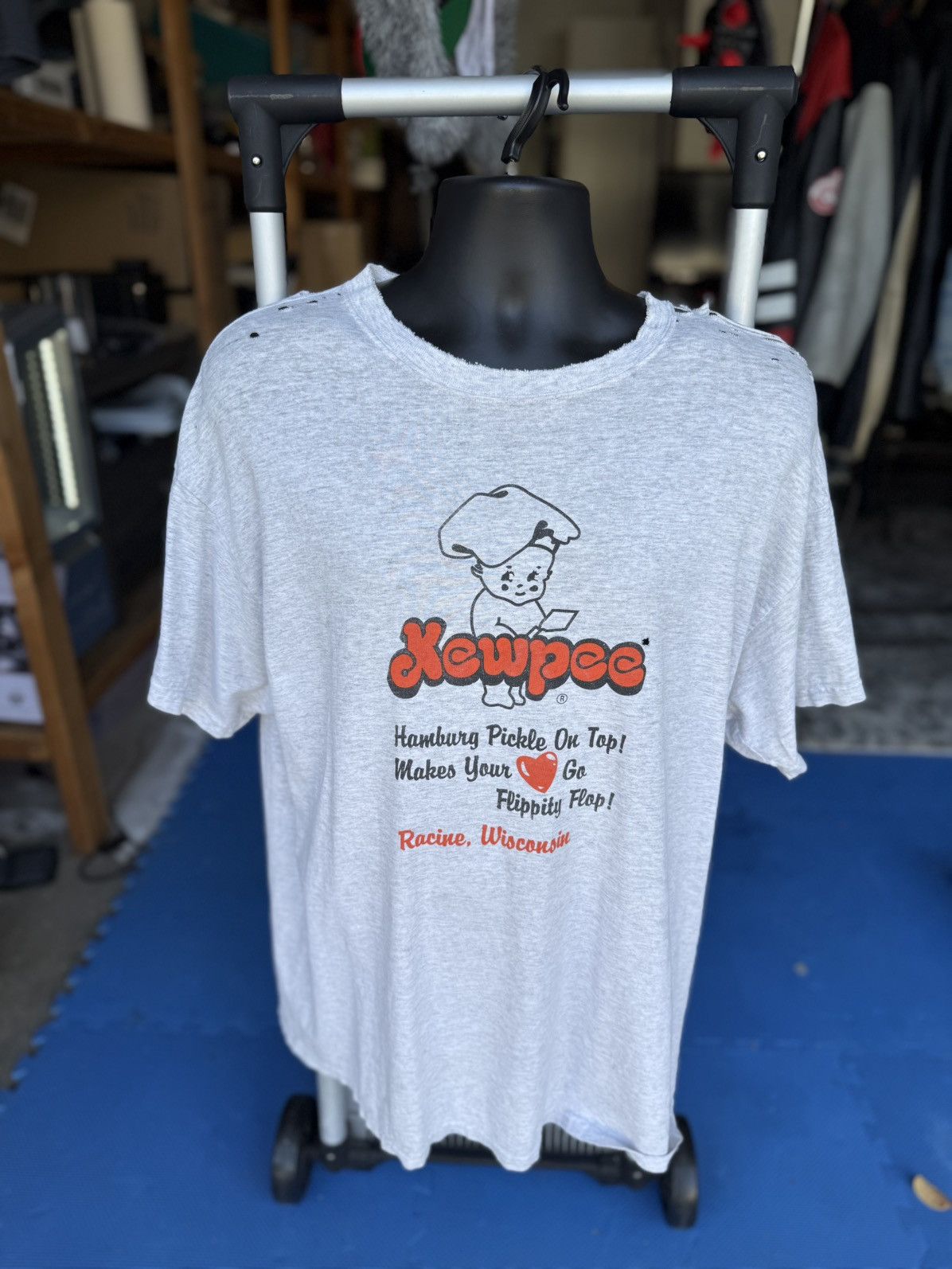 Japanese Brand × Vintage Thrashed Vintage Kewpie Shirt Size US XL / EU 56 / 4 - 1 Thumbnail