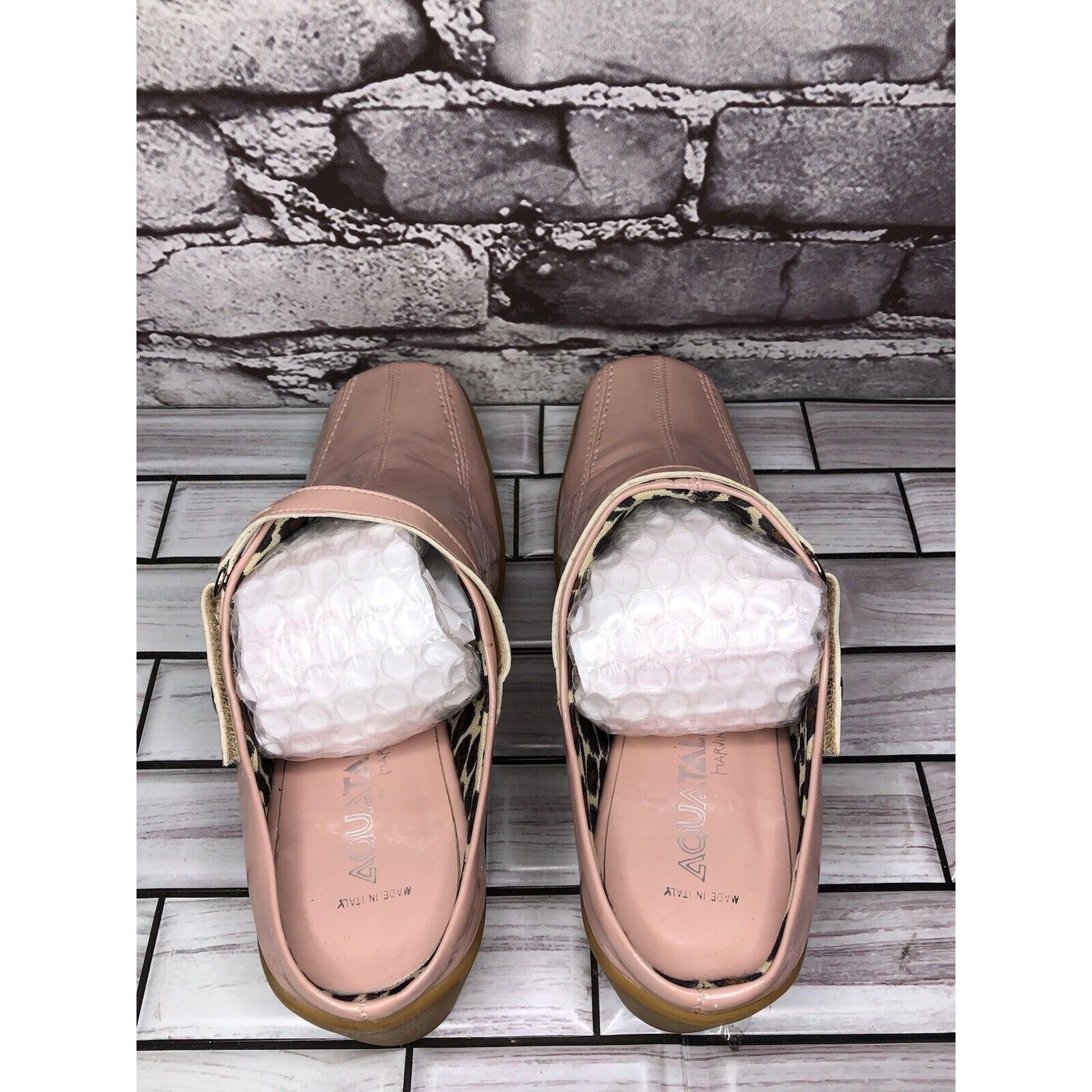 Aquatalia AQUATALIA Pink Patent Leather Square Toe Heel Mules Shoes Wo Size US 8 / IT 38 - 5 Thumbnail