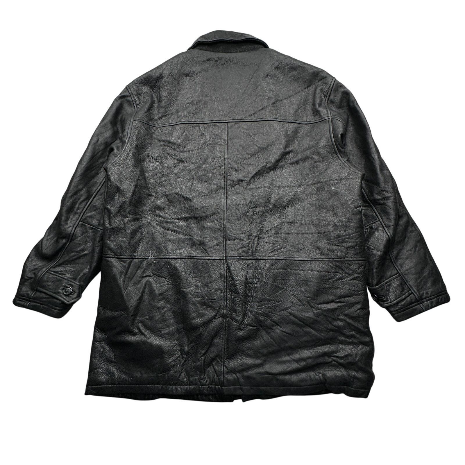 Perry Ellis Perry Ellis Portfolio Leather Jacket Men XL Wool Blend Black Size US XL / EU 56 / 4 - 2 Thumbnail