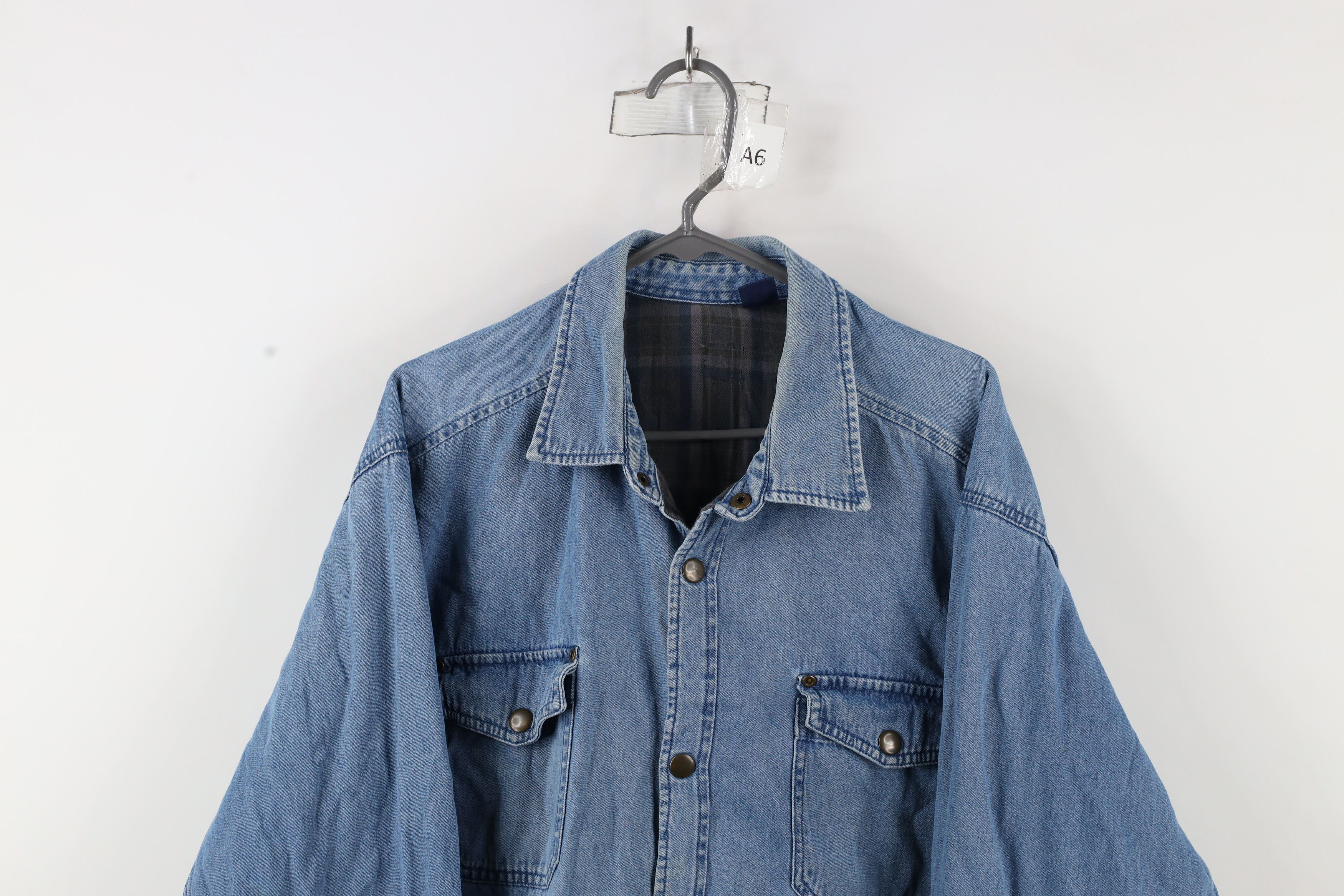 Vintage Vintage 90s Streetwear Lined Denim Jean Button Shirt Jacket Size US XL / EU 56 / 4 - 2 Thumbnail