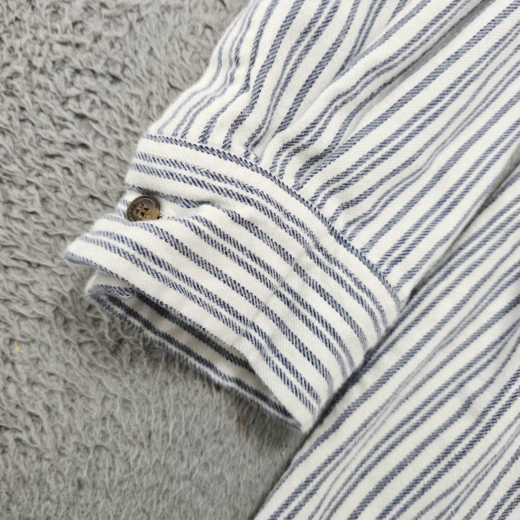 Lee Lee Valley Ireland Shirt Mens XL White Blue Stripe Grandfather Henley Grandad Size US XL / EU 56 / 4 - 4 Thumbnail