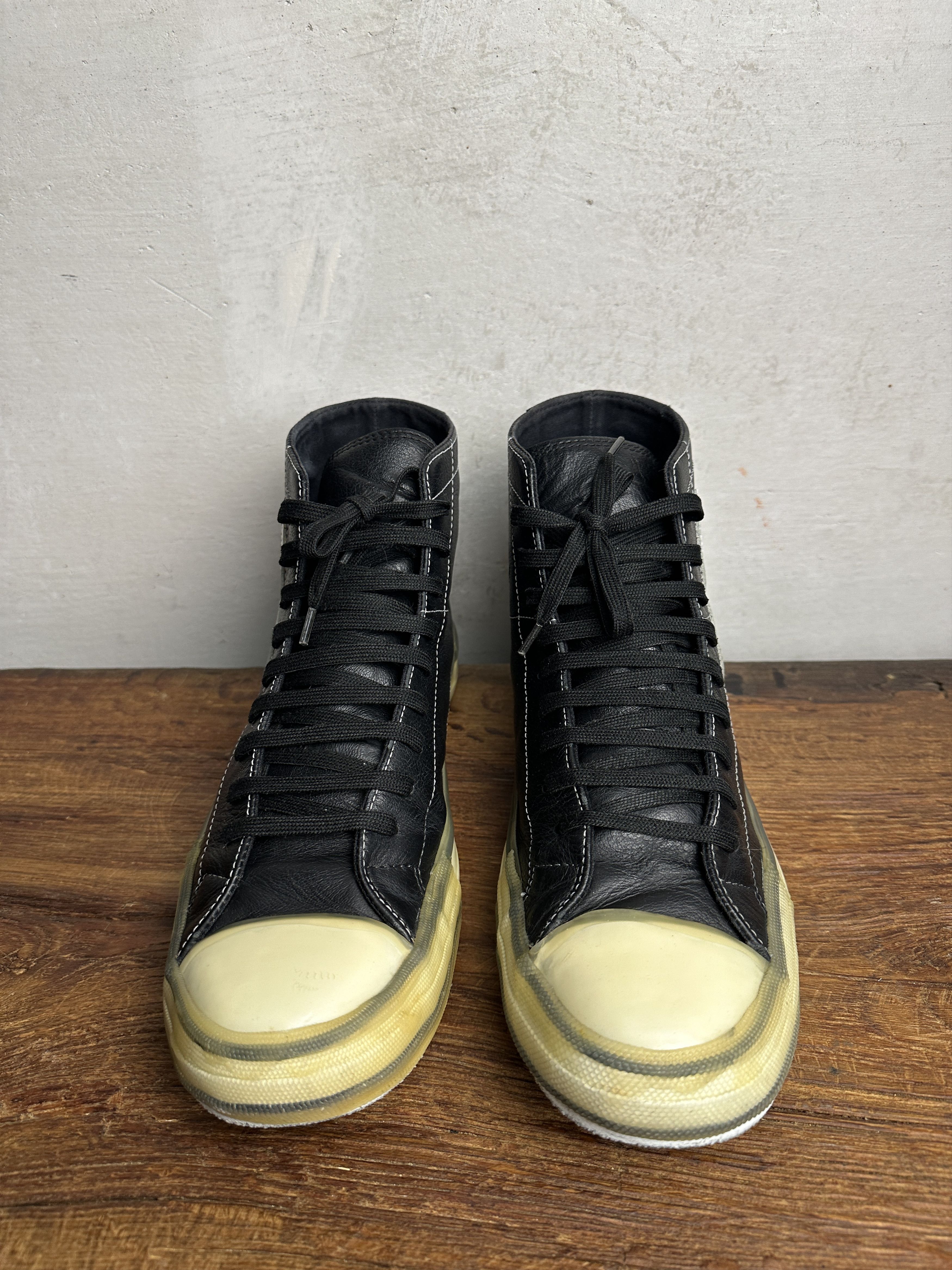 Palm Angels Palm Angels Sneakers Vulcanized High Top Black Canvas Rubber Size US 11 / EU 44 - 3 Thumbnail