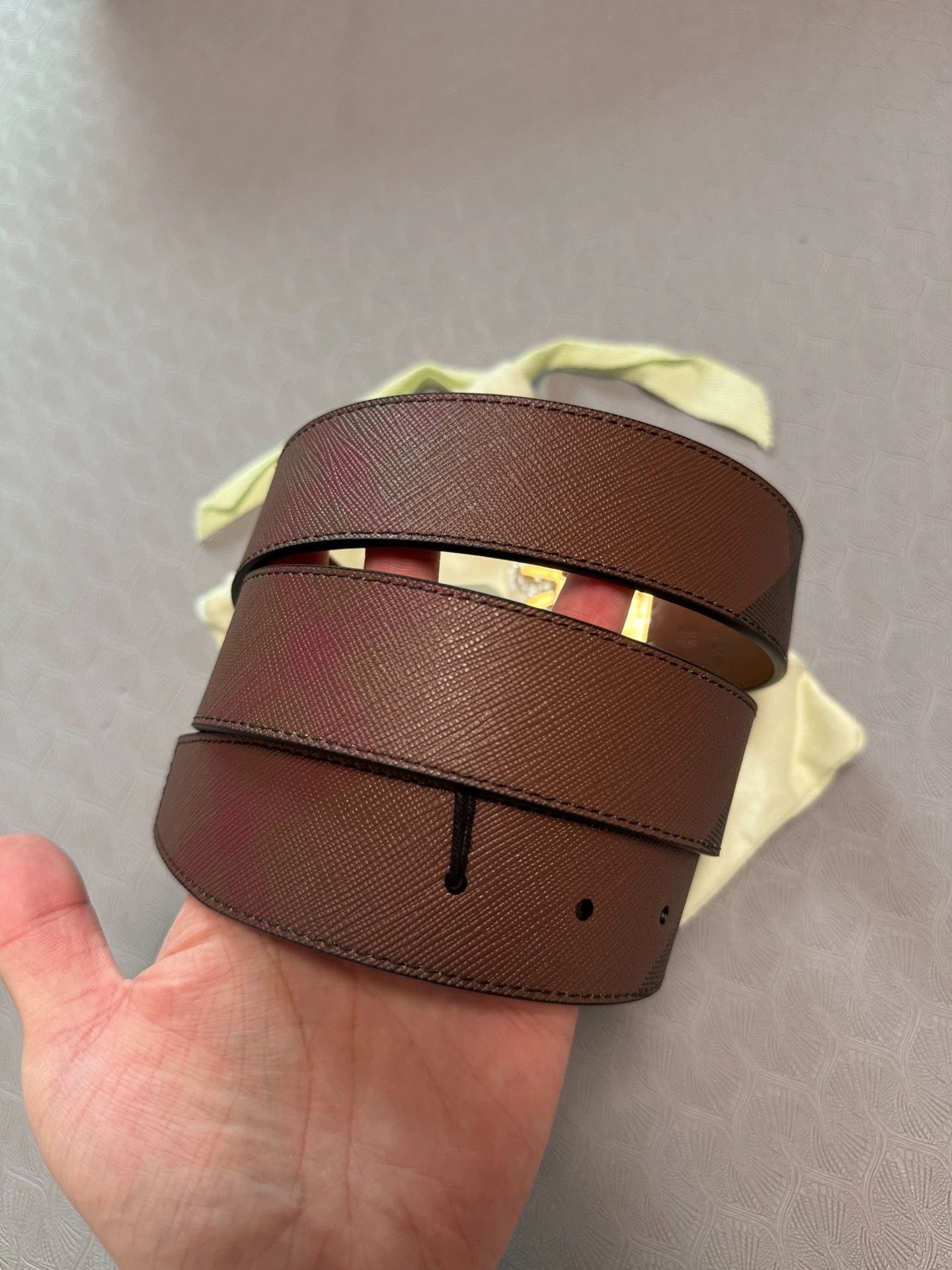 Burberry Burberry Men's Brown Check Monogram Buckle Belt Size ONE SIZE - 3 Thumbnail
