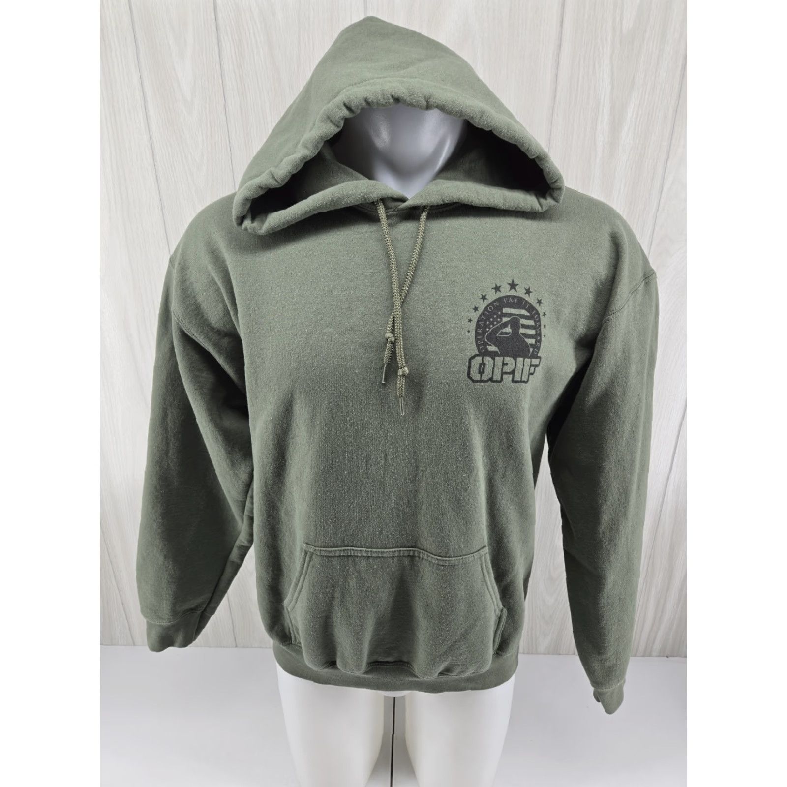 Gildan VINTAGE OPIF HOODIE OD GREEN Size LARGE Mens Hoodie Army Hooded Pullover Gildan Size US L / EU 52-54 / 3 - 3 Thumbnail