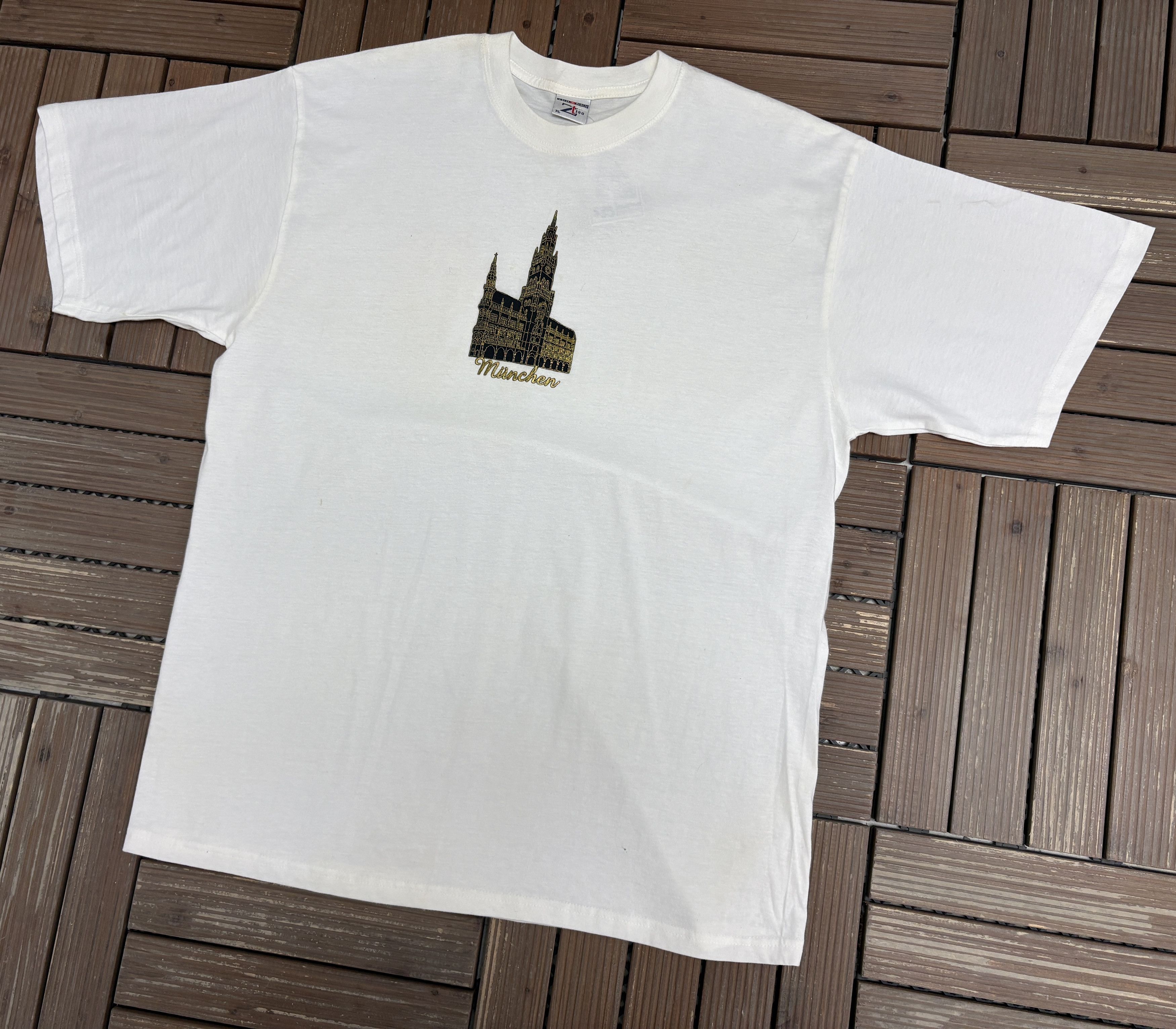 Vintage Munchen Neues Rathaus Vintage White T-Shirt Tee Size US XL / EU 56 / 4 - 3 Thumbnail